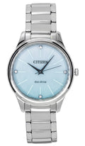 Citizen Eco-Drive Analog Stainless Steel Ice Blue Dial Solar EM1220-58Y Women's Watch
