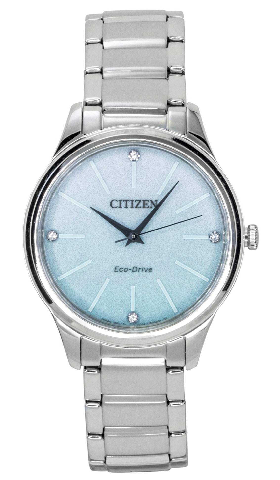 Citizen Eco-Drive Analog Stainless Steel Ice Blue Dial Solar EM1220-58Y Women's Watch