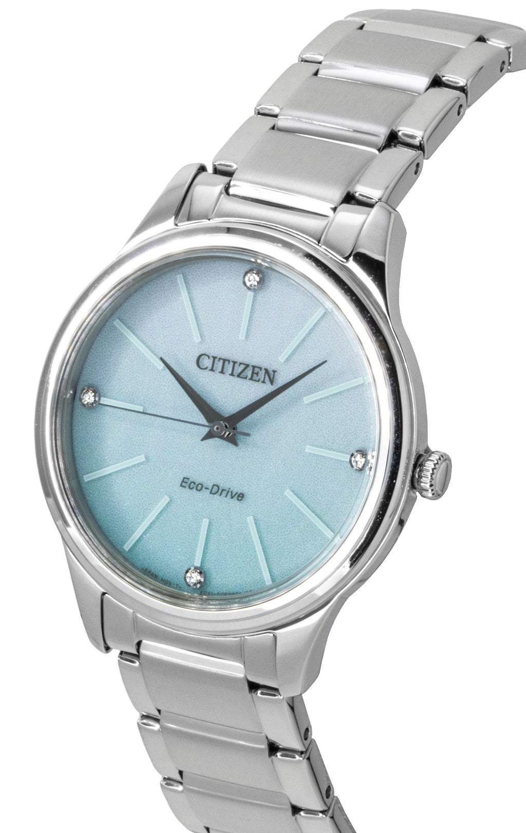 Citizen Eco-Drive Analog Stainless Steel Ice Blue Dial Solar EM1220-58Y Women's Watch