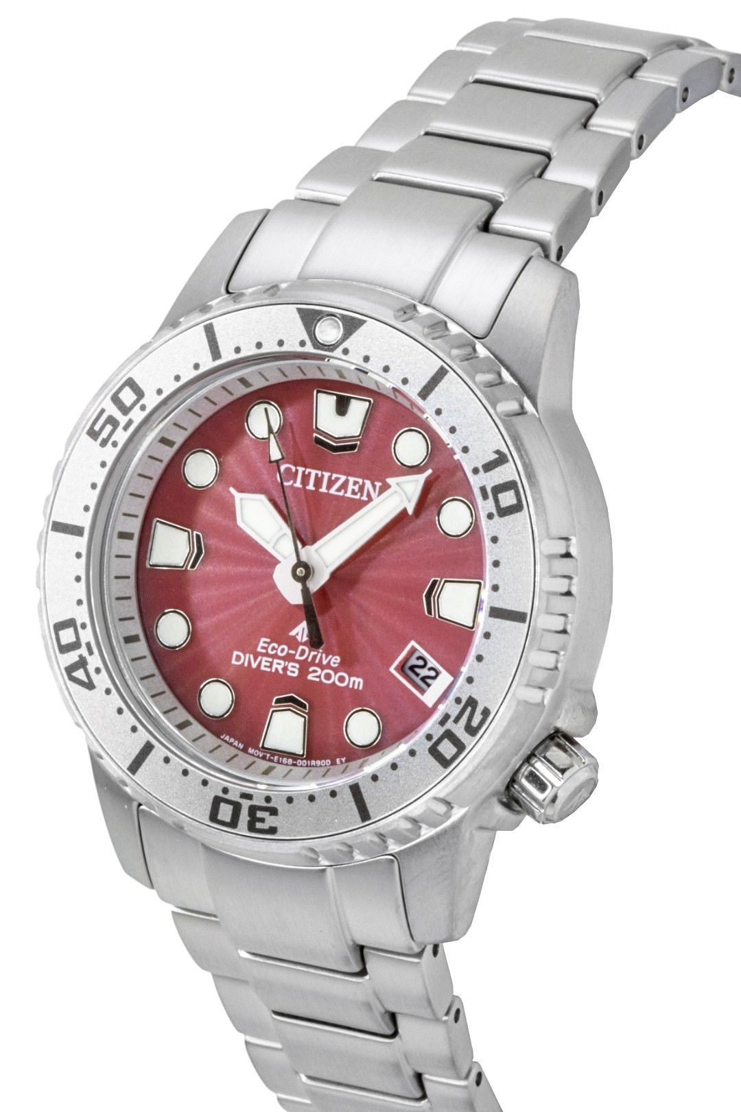 Citizen Promaster Dive Stainless Steel Red Dial Eco-Drive EO2027-50Z 200M Women's Watch