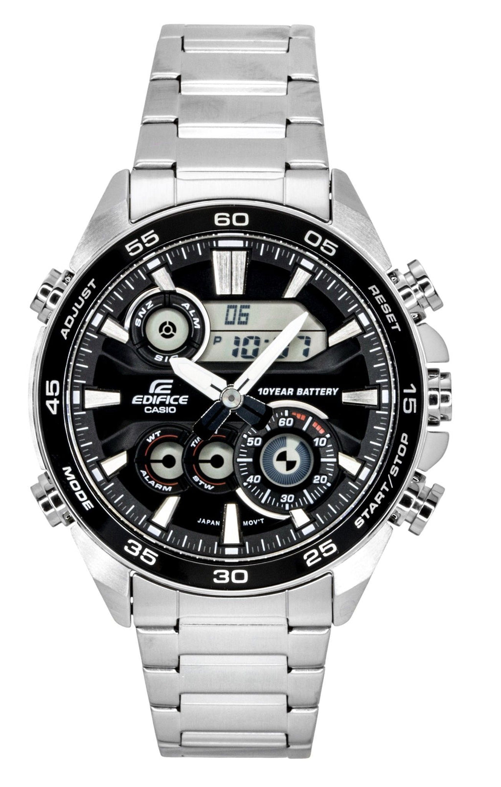 Casio Edifice Analog Digital Stainless Steel Black Dial Quartz ERA-130D-1A 100M Men's Watch