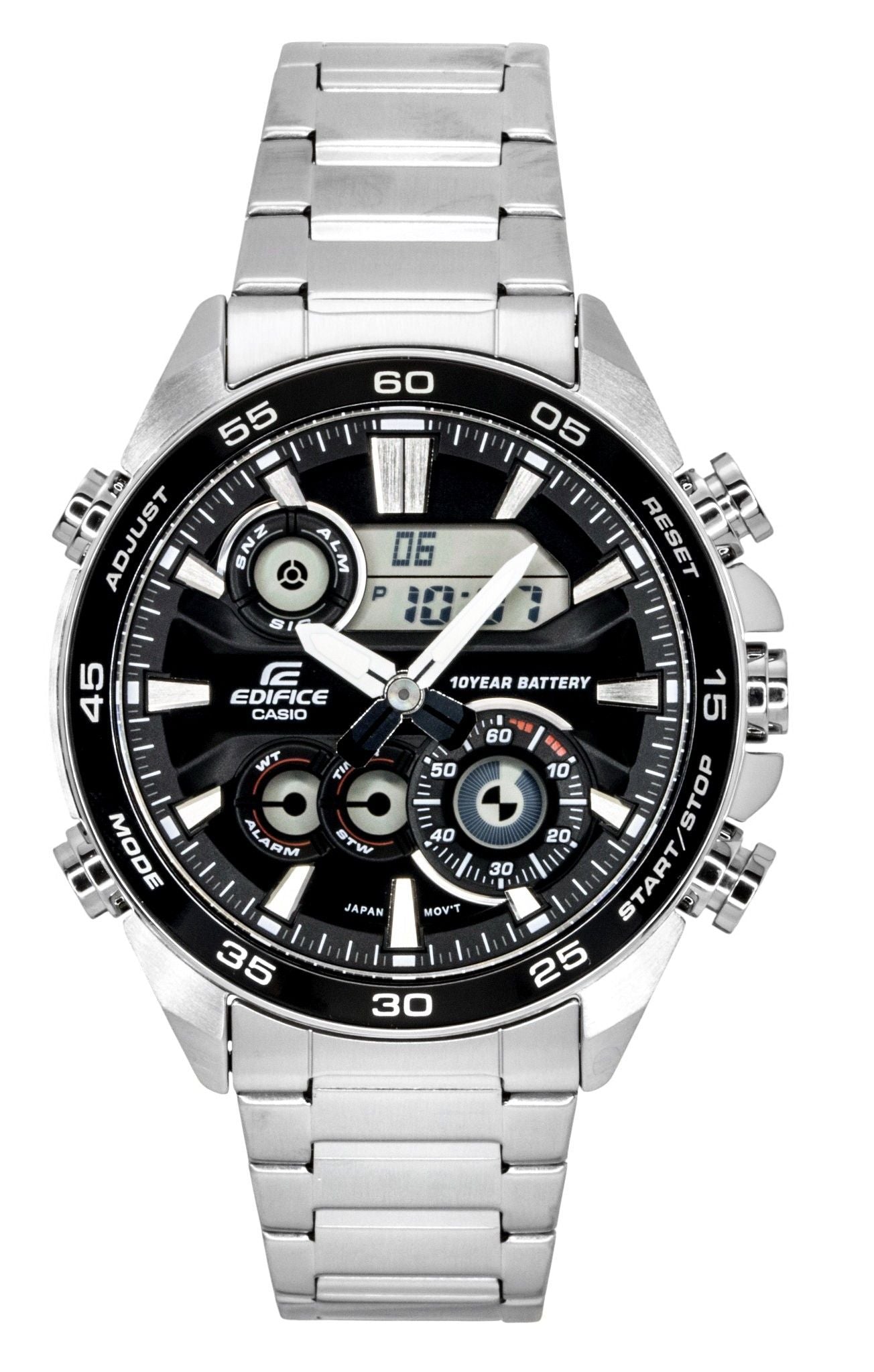 Casio Edifice Analog Digital Stainless Steel Black Dial Quartz ERA-130D-1A 100M Men's Watch
