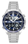Casio Edifice Analog Digital Stainless Steel Blue Dial Quartz ERA-130D-2A 100M Men's Watch