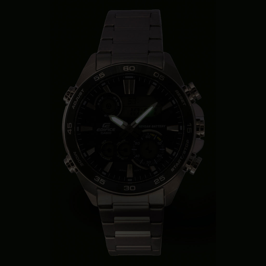 Casio Edifice Analog Digital Stainless Steel Green Dial Quartz ERA-130D-3A 100M Men's Watch