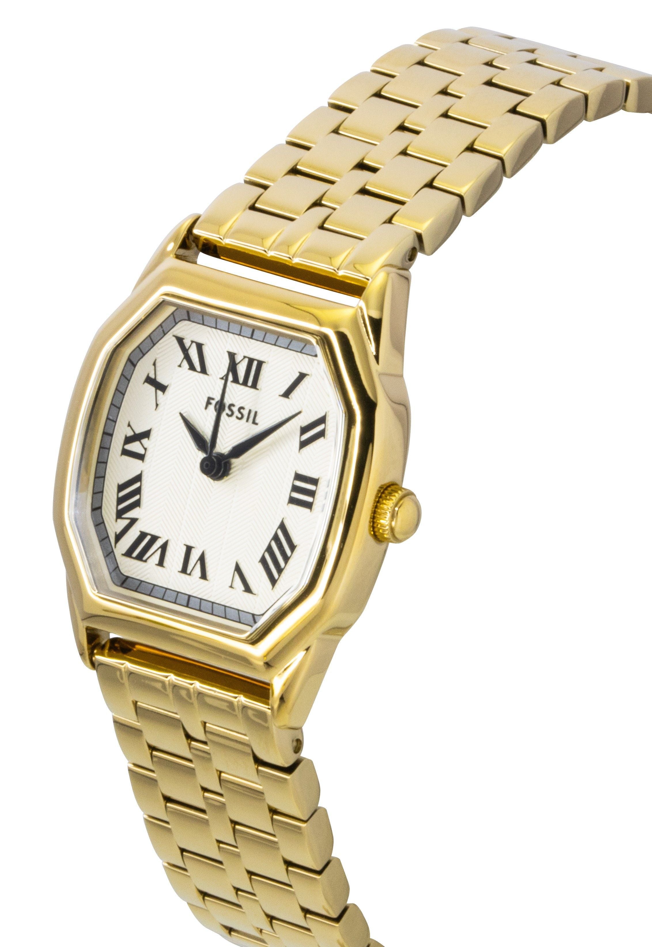 Fossil Harlow Gold Tone Stainless Steel Cream Dial Quartz ES5361 Women's Watch
