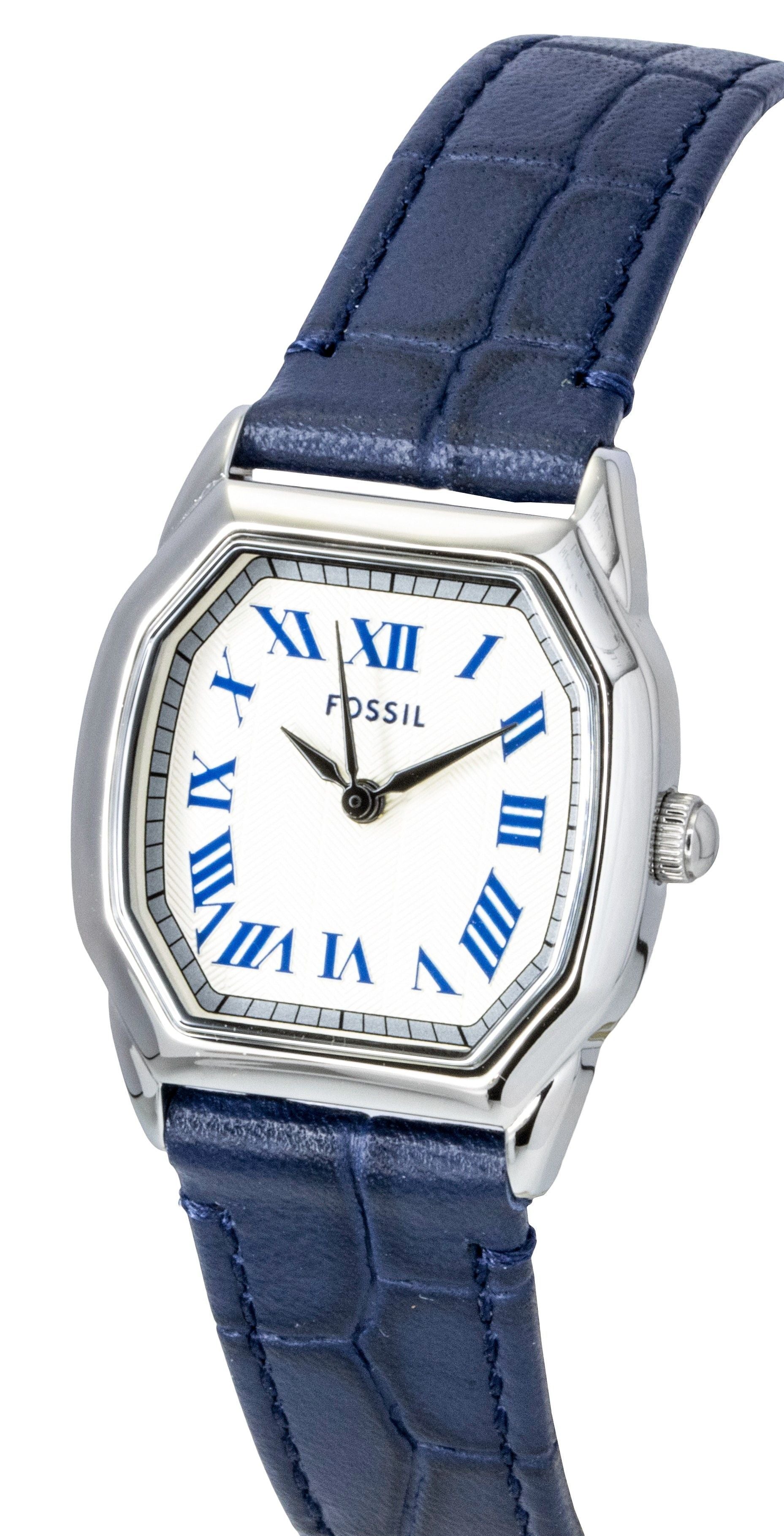 Fossil Harlow Croco Leather Cream Dial Quartz ES5425 Women's Watch