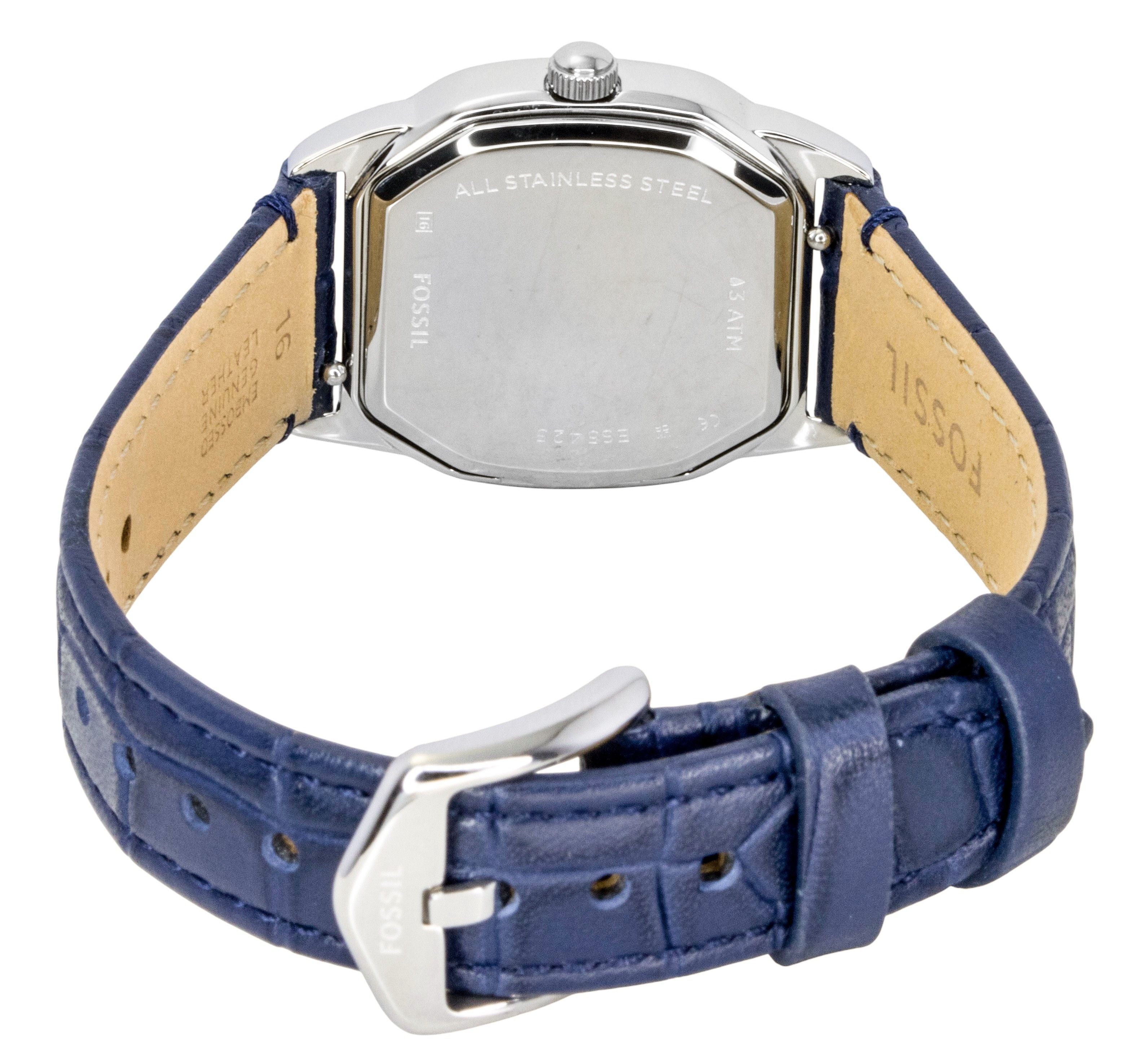 Fossil Harlow Croco Leather Cream Dial Quartz ES5425 Women's Watch