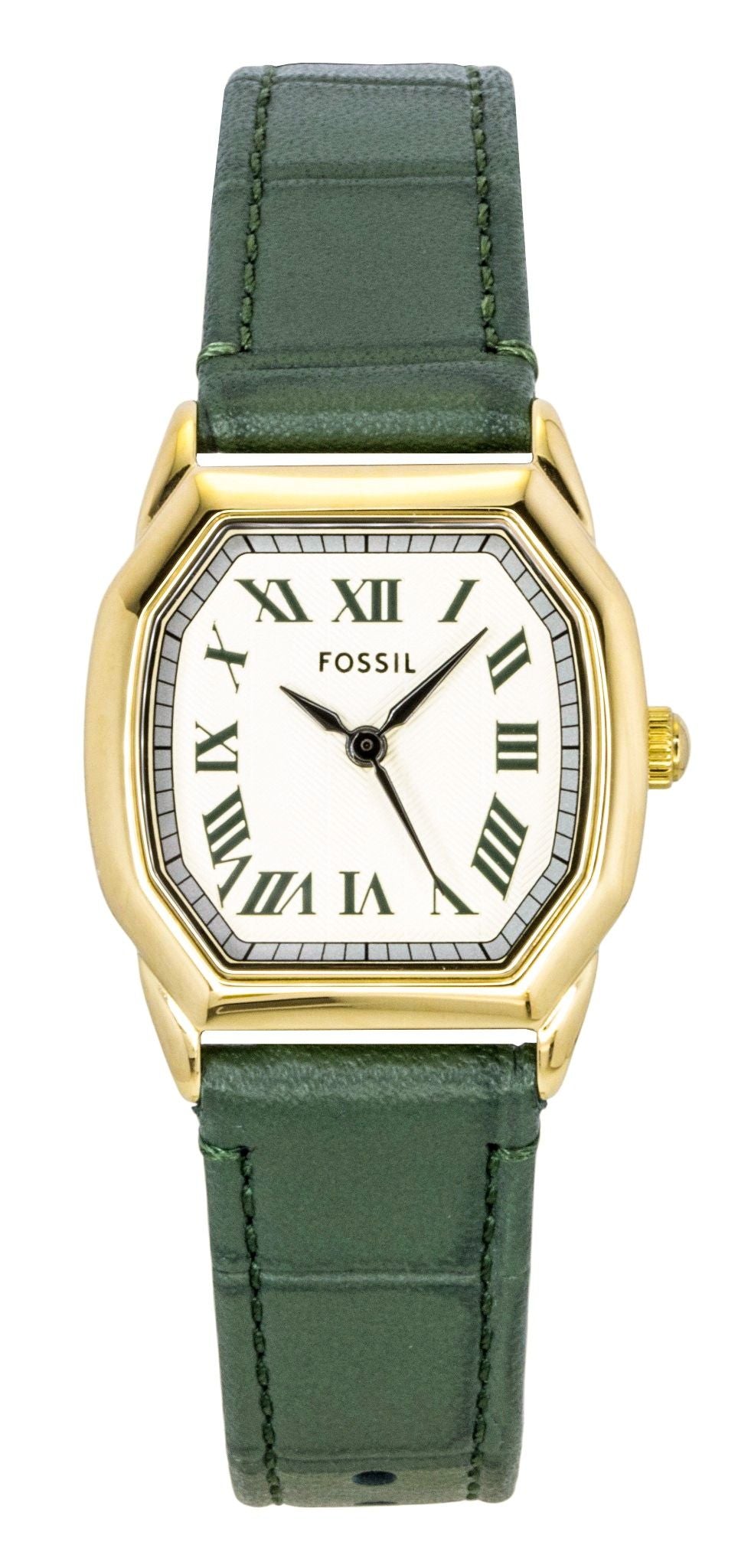 Fossil Harlow Green Croco Leather Strap Cream Dial Quartz ES5427 Women's Watch