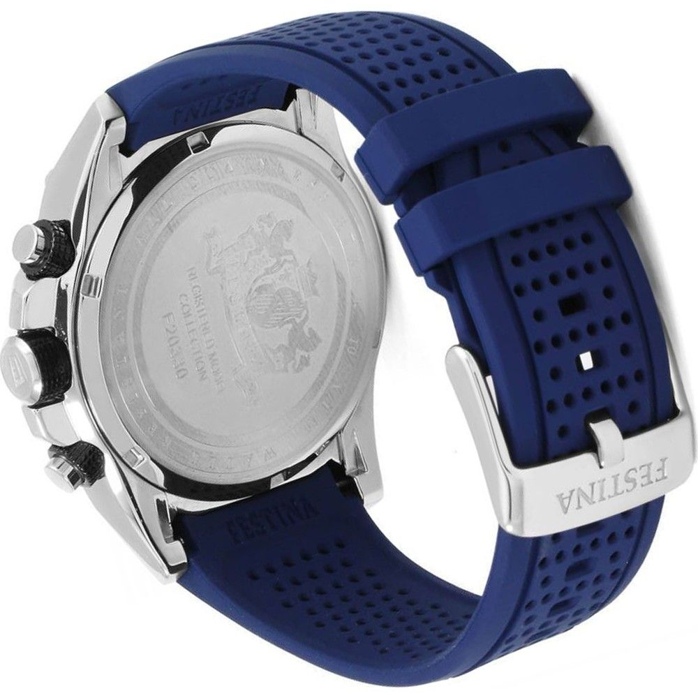 Festina The Originals Chronograph Rubber Strap Blue Dial Quartz F20330-2 100M Men's Watch