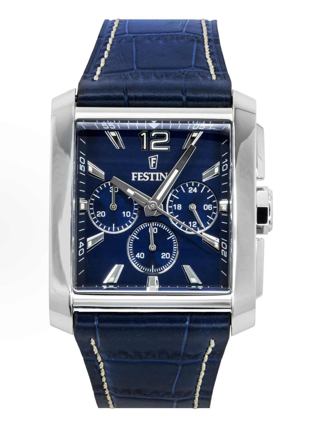 Festina Chronograph Leather Strap Blue Dial Quartz F20636-2 Men's Watch