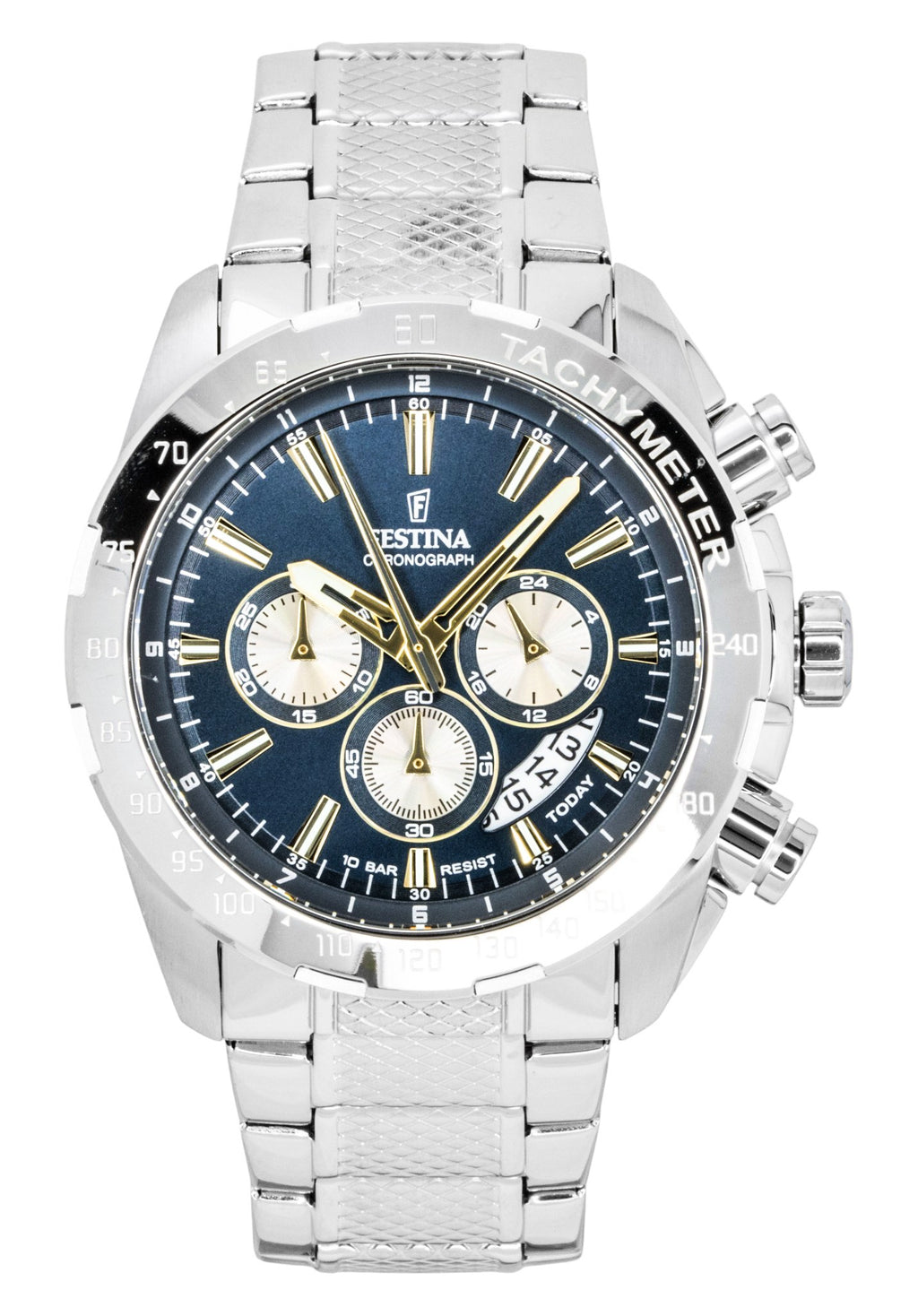 Festina Timeless Chronograph Stainless Steel Blue Dial Quartz F20668-5 100M Men's Watch