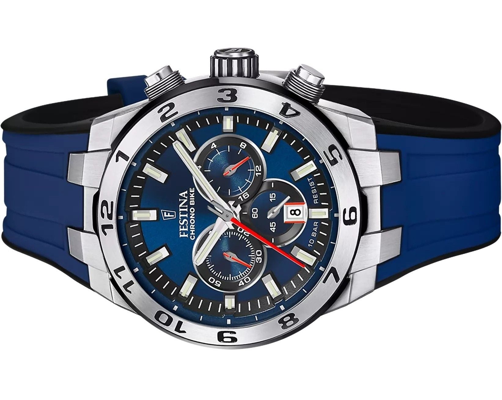 Festina Chrono Bike Rubber Strap Blue Dial Quartz F20671-1 100M Men's Watch