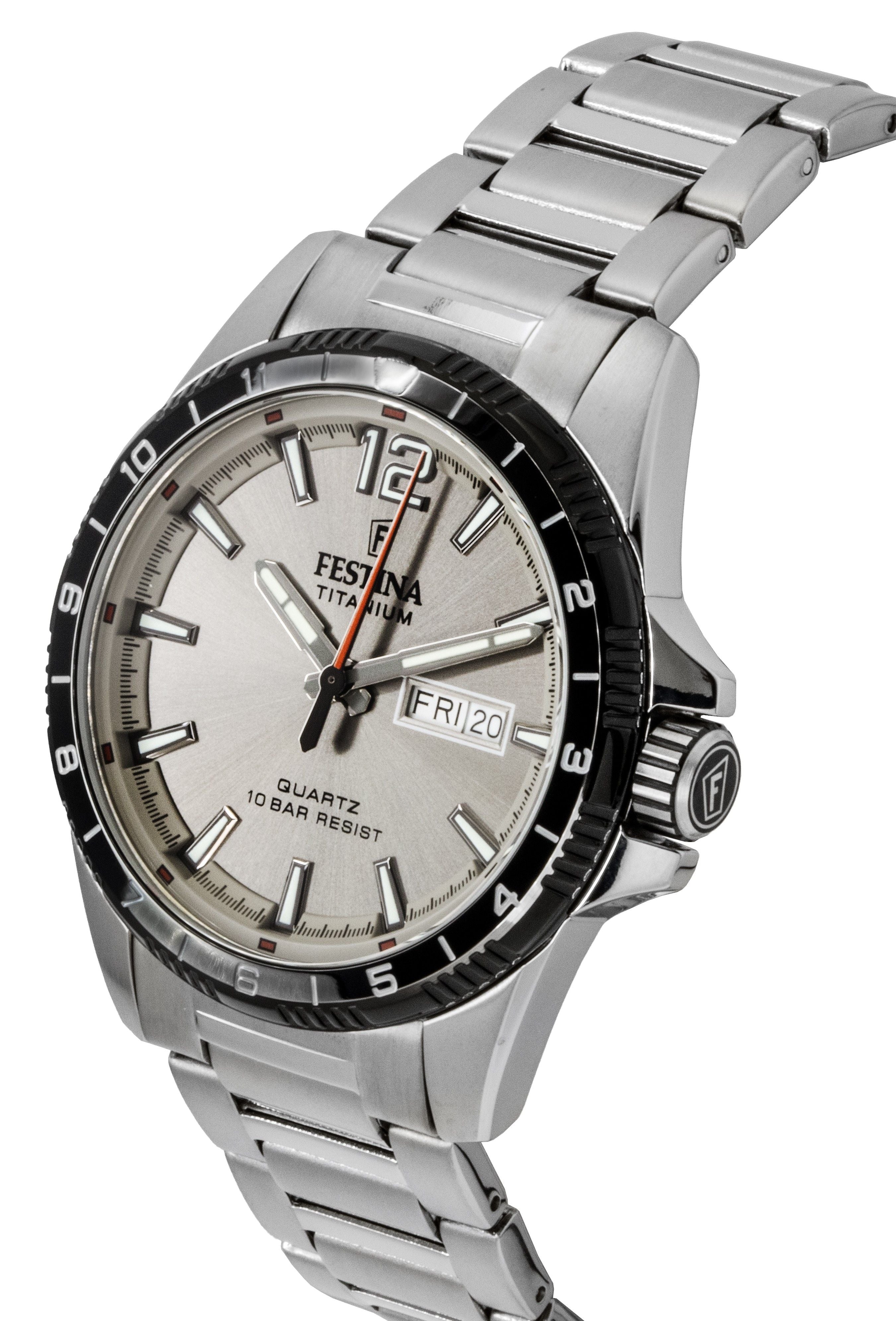 Festina Titanium Grey Dial Quartz F20698-1 100M Men's Watch