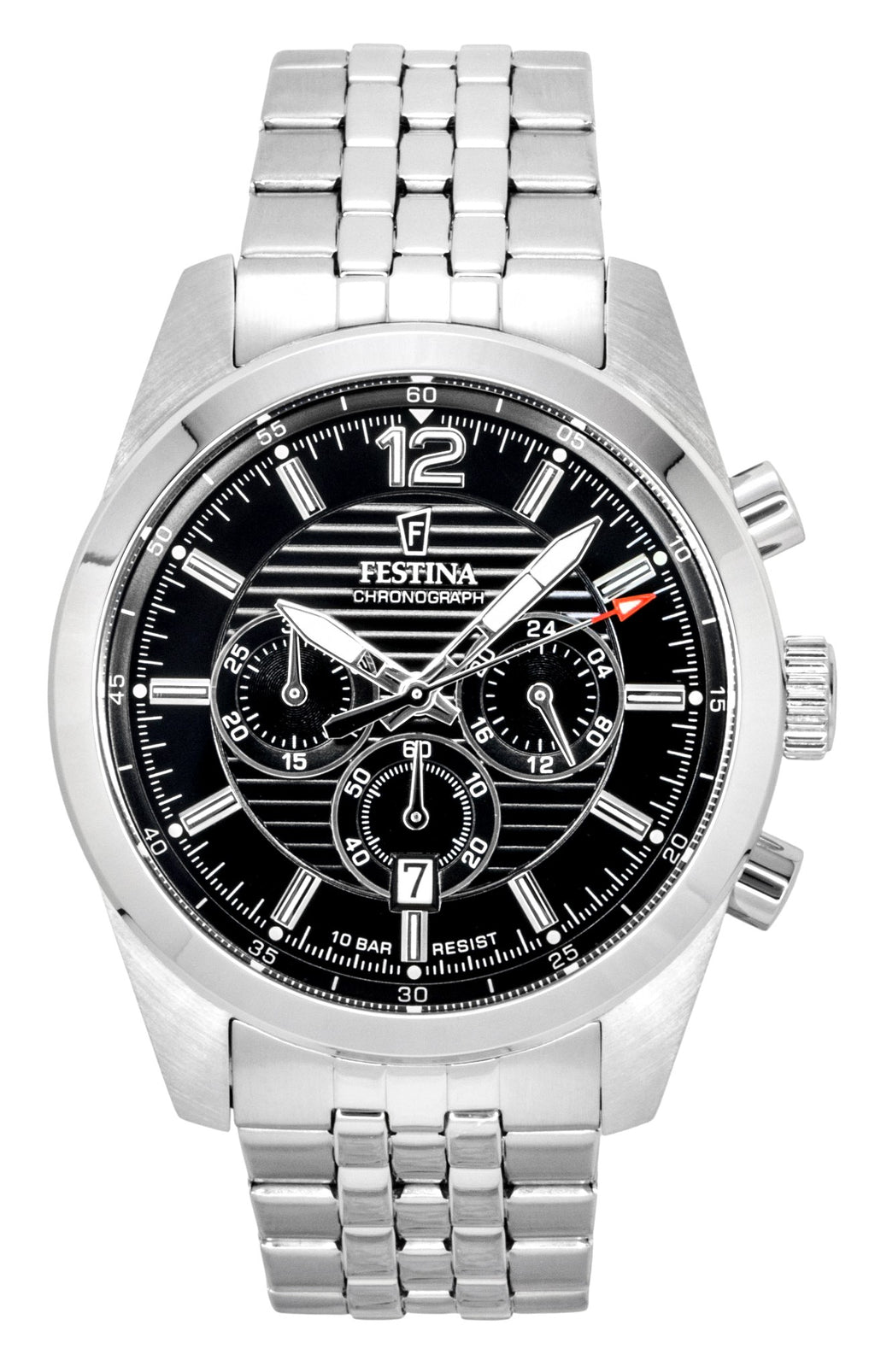 Festina Timeless Chronograph Stainless Steel Black Dial Quartz F20742-3 100M Men's Watch
