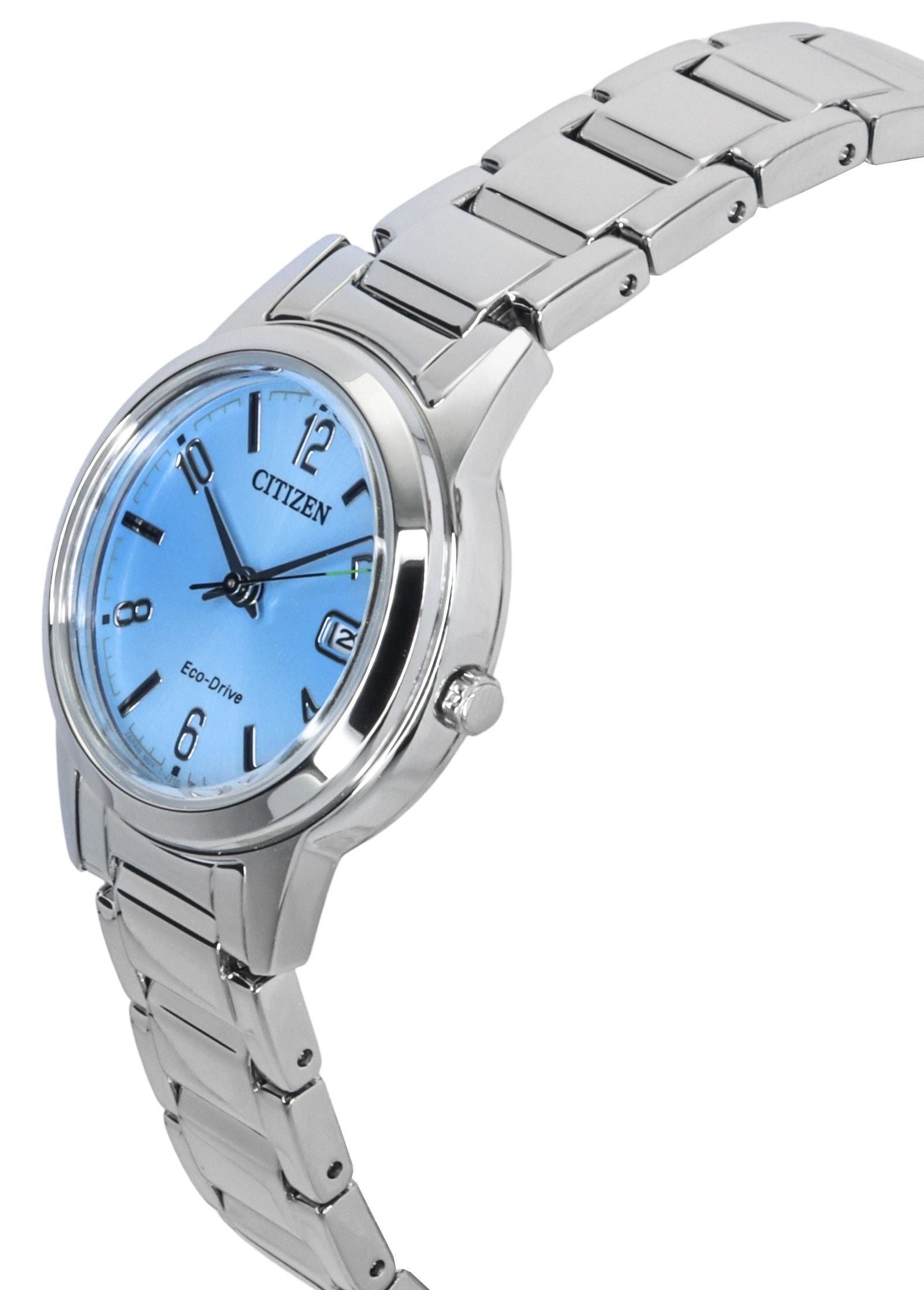 Citizen Elegance Stainless Steel Light Blue Dial Eco-Drive FE1241-71L Women's Watch