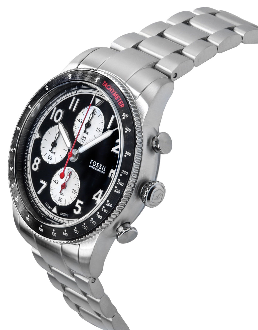 Fossil Sport Tourer Chronograph Stainless Steel Black Dial Quartz FS6045 Men's Watch