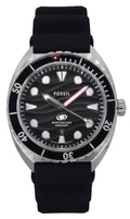 Fossil Breaker Silicone Strap Black Dial Quartz Diver's FS6062 200M Men's Watch