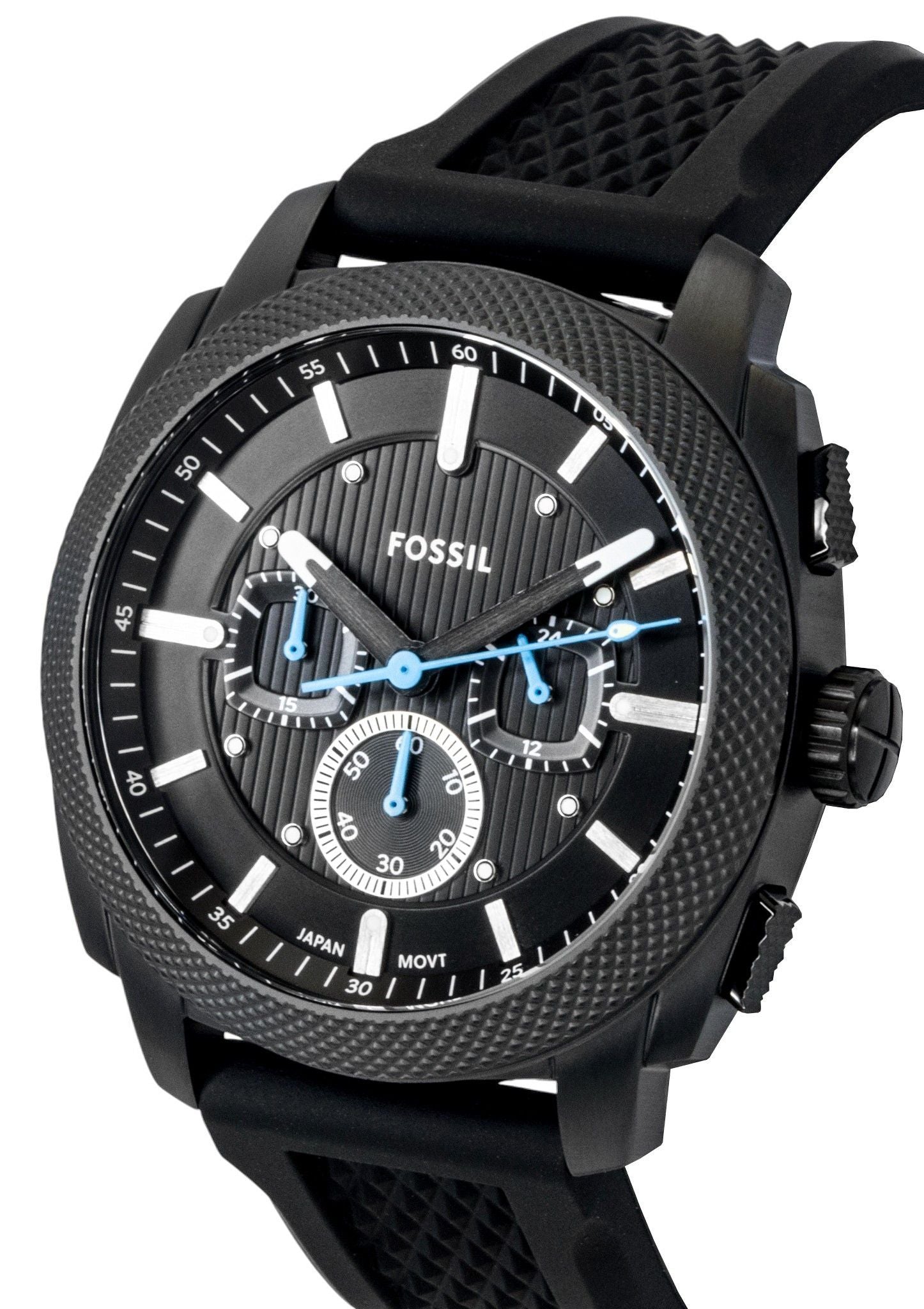 Fossil Machine Chronograph Silicone Strap Black Dial Quartz FS6099 Men's Watch