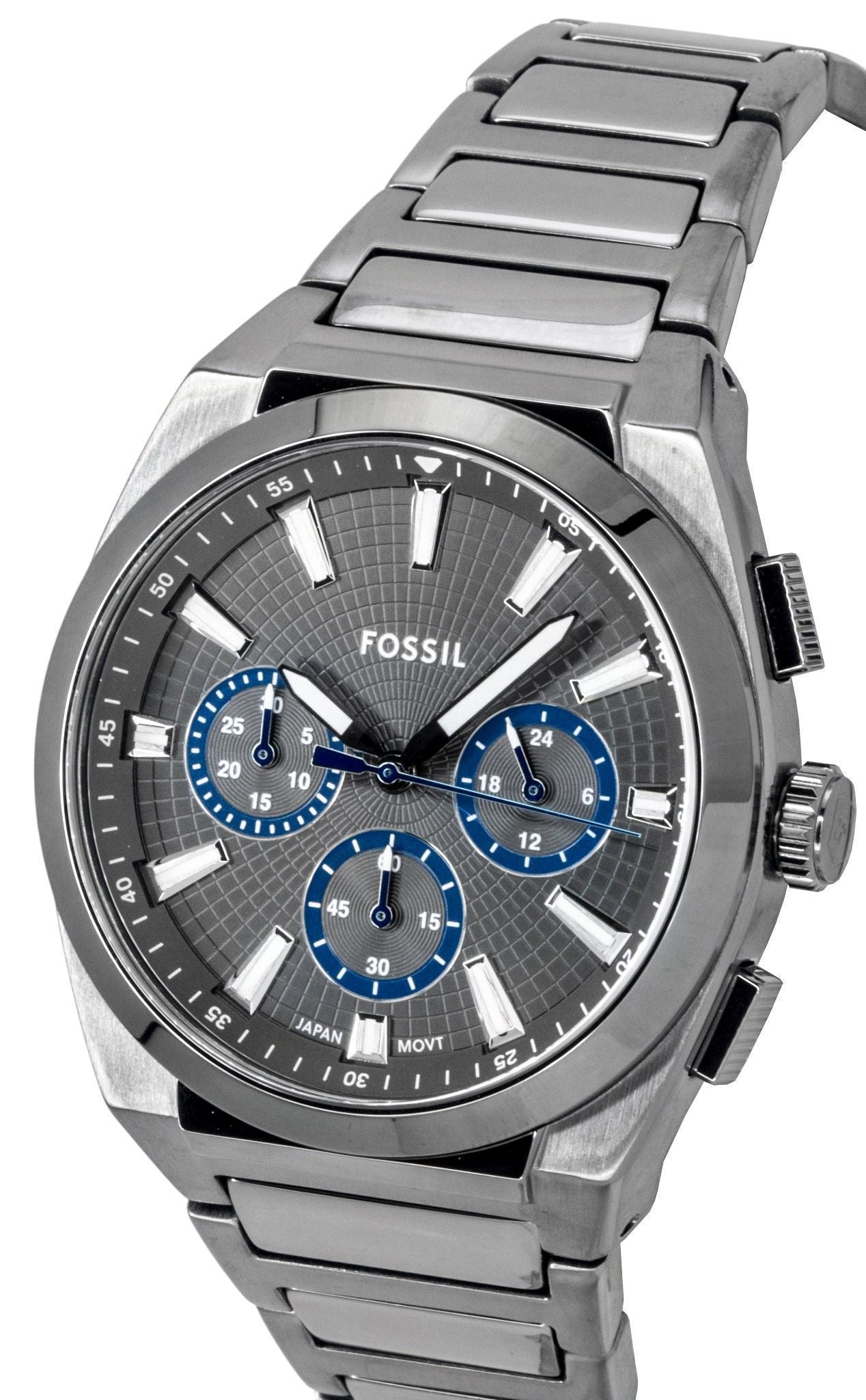 Fossil Everett Chronograph Smoke Stainless Steel Gray Dial Quartz FS6107 Men's Watch
