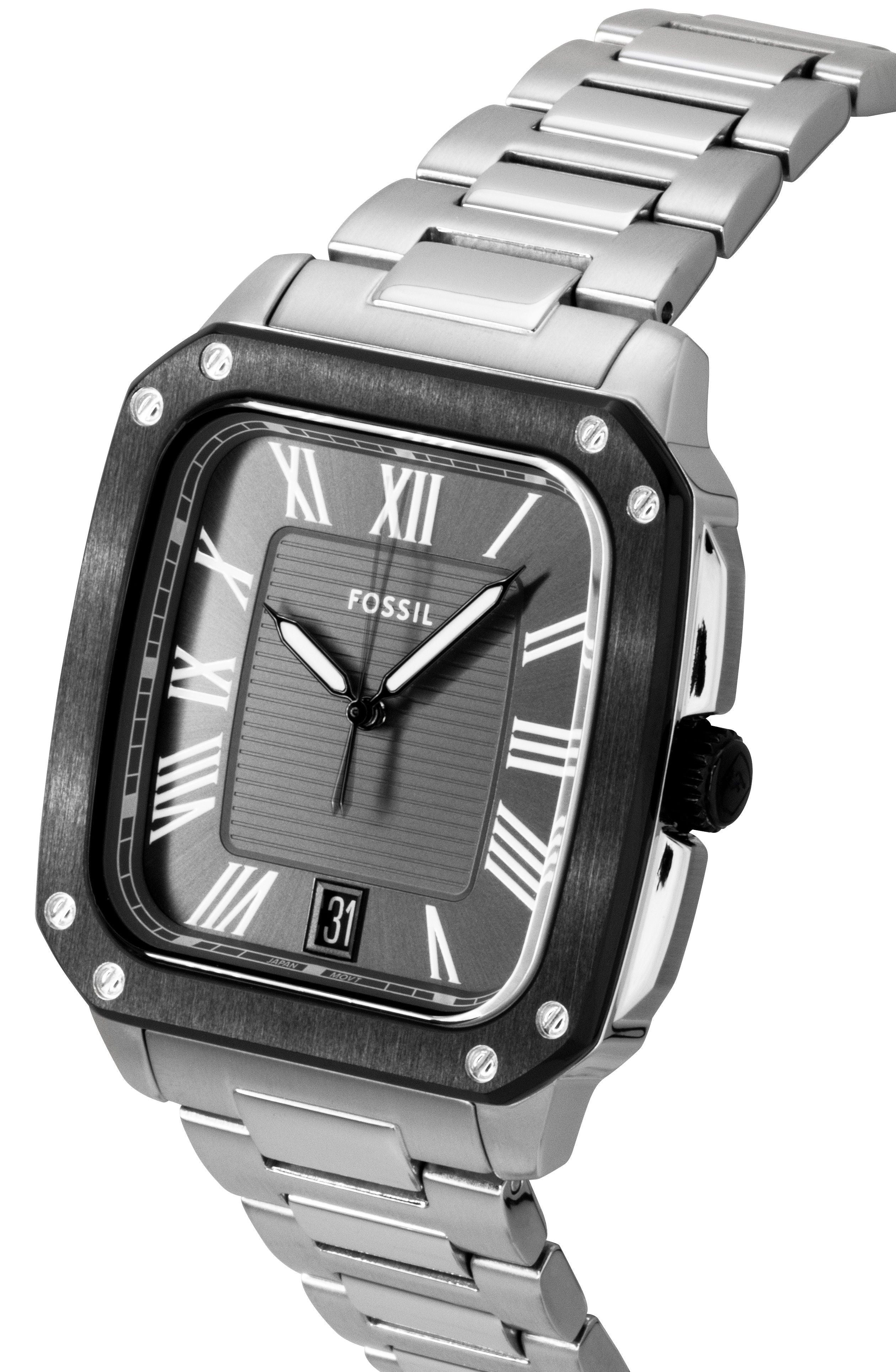 Fossil Crosby Stainless Steel Grey Dial Quartz FS6122 Men's Watch