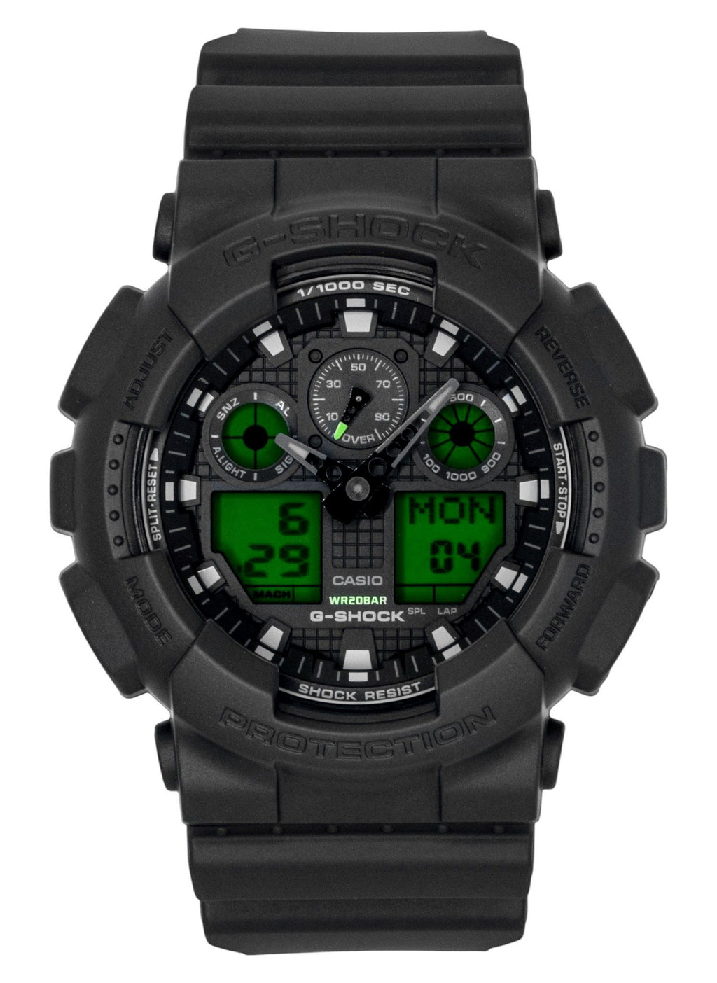 Casio G-Shock Analog Digital Black Dial Resin Quartz GA-100BEG-1A 200M Men's Watch