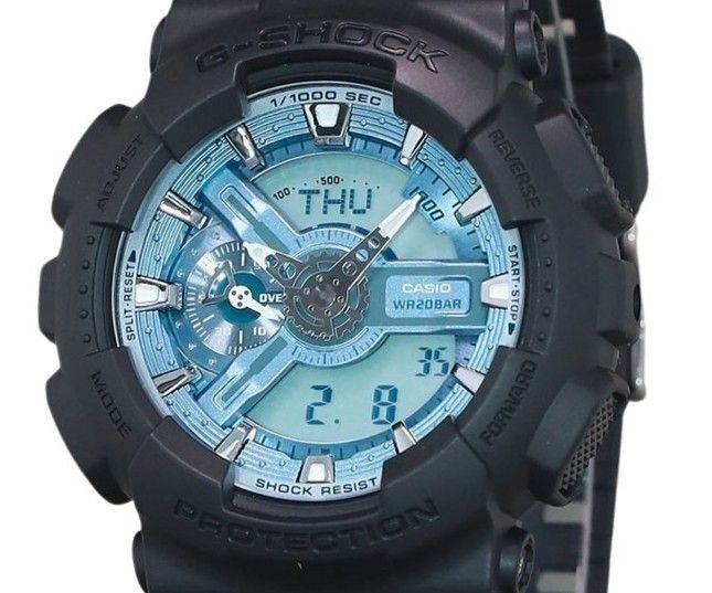 Casio G-Shock Analog Digital Resin Strap Ocean Blue Dial Quartz GA-110CD-1A2 200M Men's Watch