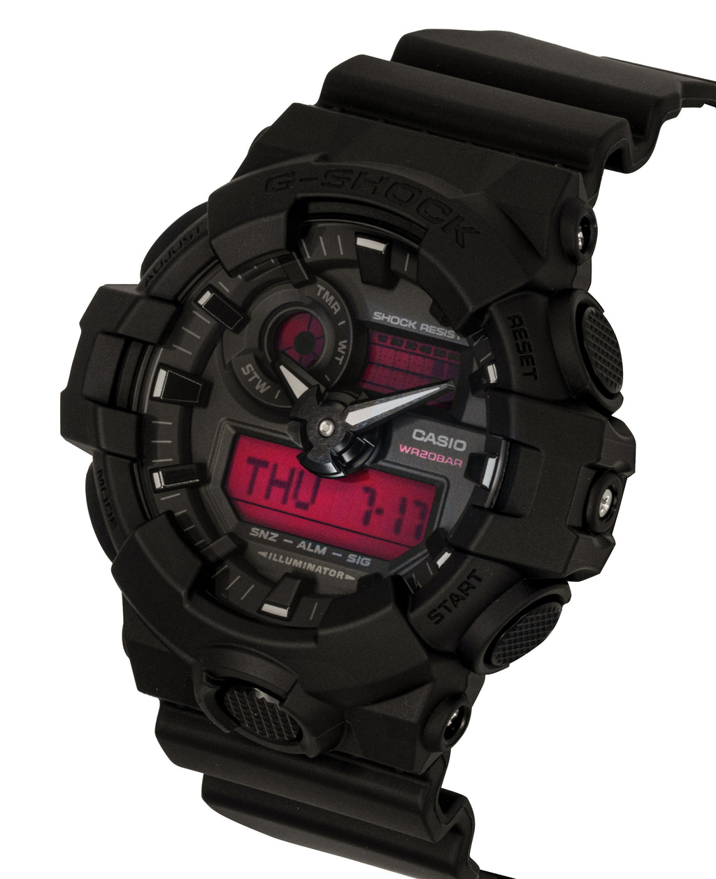 Casio G-Shock Analog Digital Resin Strap Black Dial Quartz GA-700BBR-1A 200M Men's Watch