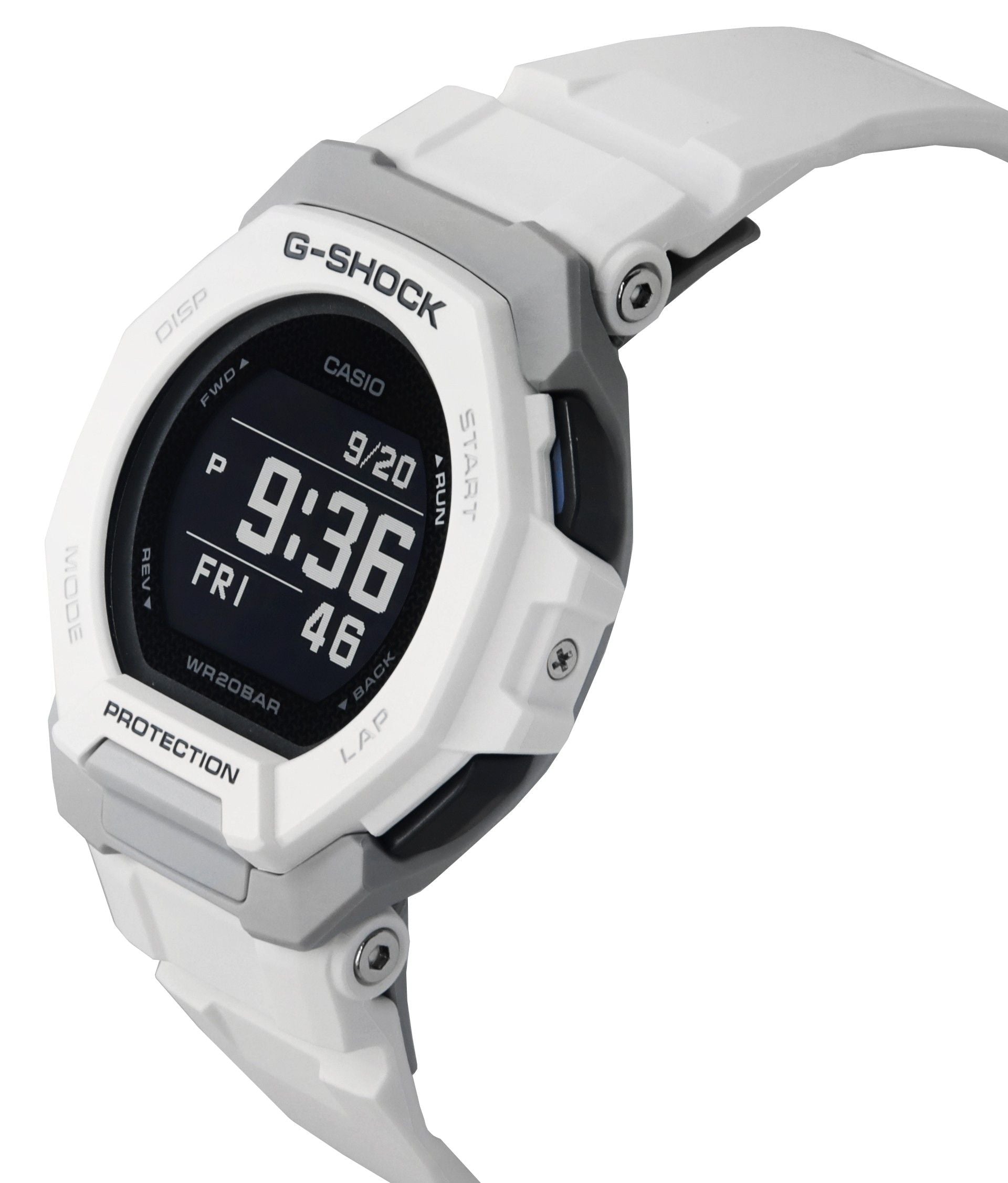 Casio G-Shock G-Squad Digital Smartphone Link White Bio-Based Resin Quartz GBD-300-7 200M Men's Watch