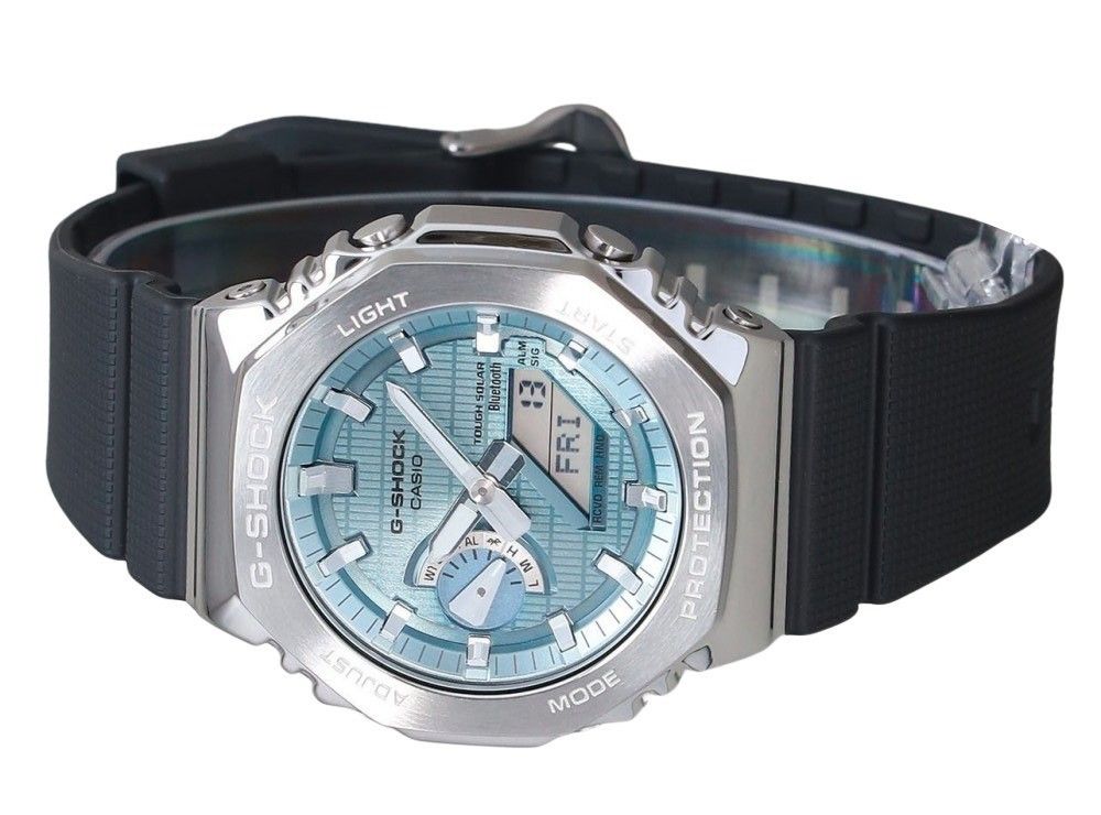 Casio G-Shock G-Steel Analog Digital Smartphone Link Ice Blue Dial Tough Solar GBM-2100A-1A2 200M Men's Watch