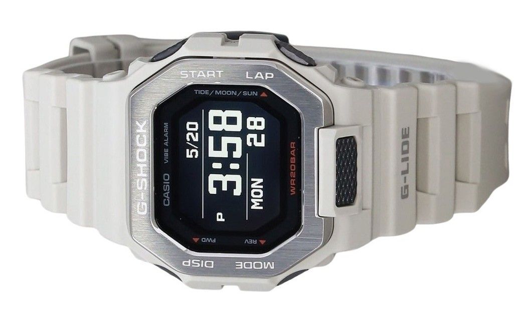Casio G-Shock G-Lide Digital Smartphone Link Grey Resin Strap Quartz GBX-100-8 200M Men's Watch