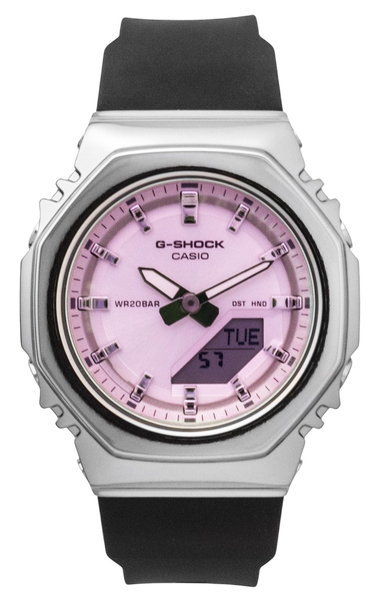Casio G-Shock Analog Digital Pink Dial Resin Strap Quartz GM-S2110SR-1A 200M Women's Watch