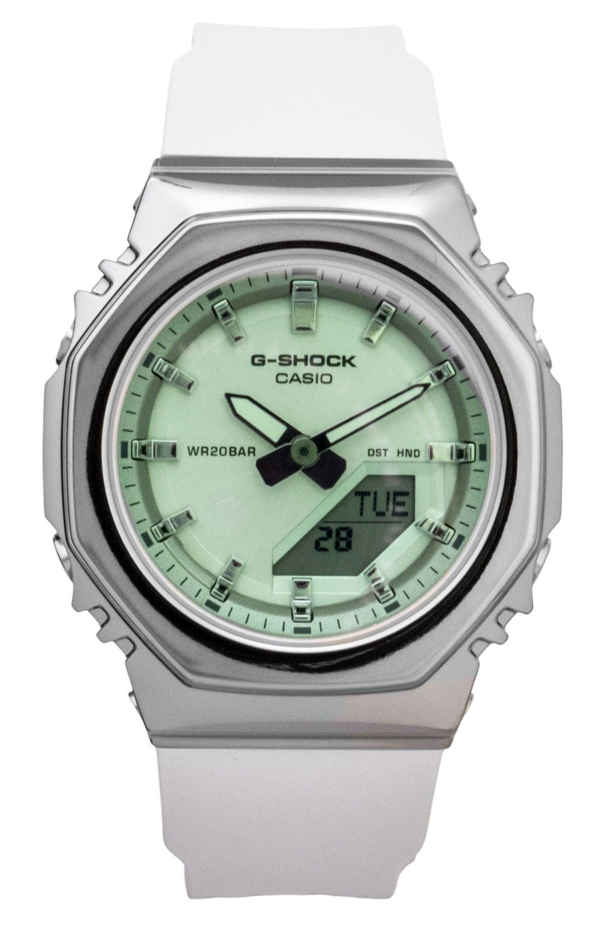 Casio G-Shock Analog Digital Green Dial Resin Strap Quartz GM-S2110SR-7A 200M Women's Watch