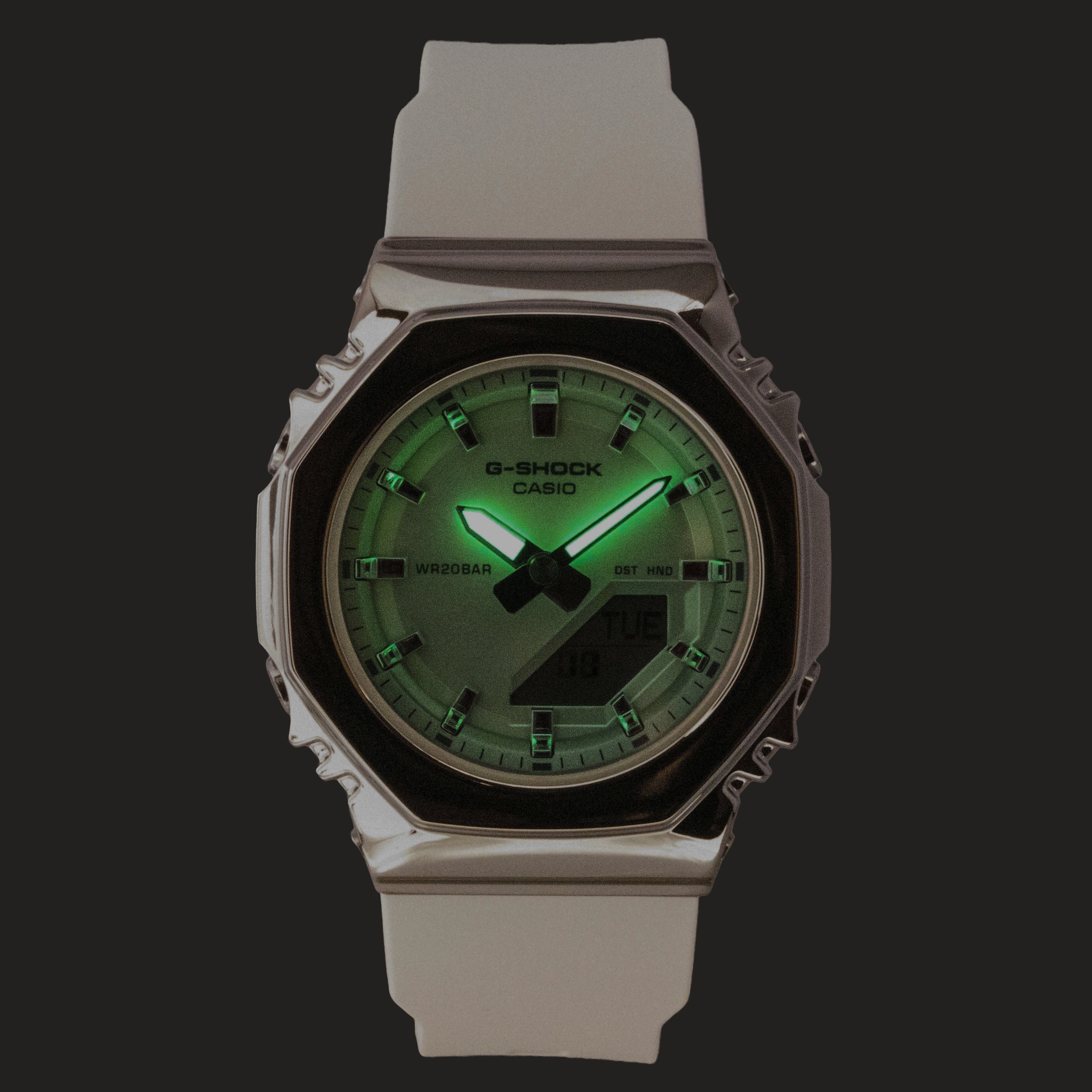Casio G-Shock Analog Digital Green Dial Resin Strap Quartz GM-S2110SR-7A 200M Women's Watch