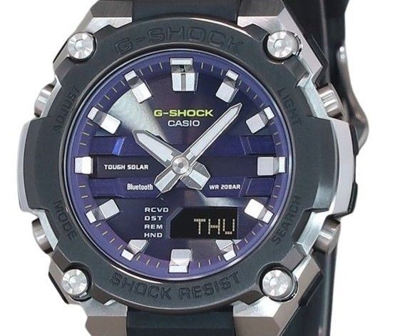 Casio G-Shock G-Steel Analog Digital Smartphone Link Bluetooth Blue Dial Solar GST-B600A-1A6 200M Men's Watch
