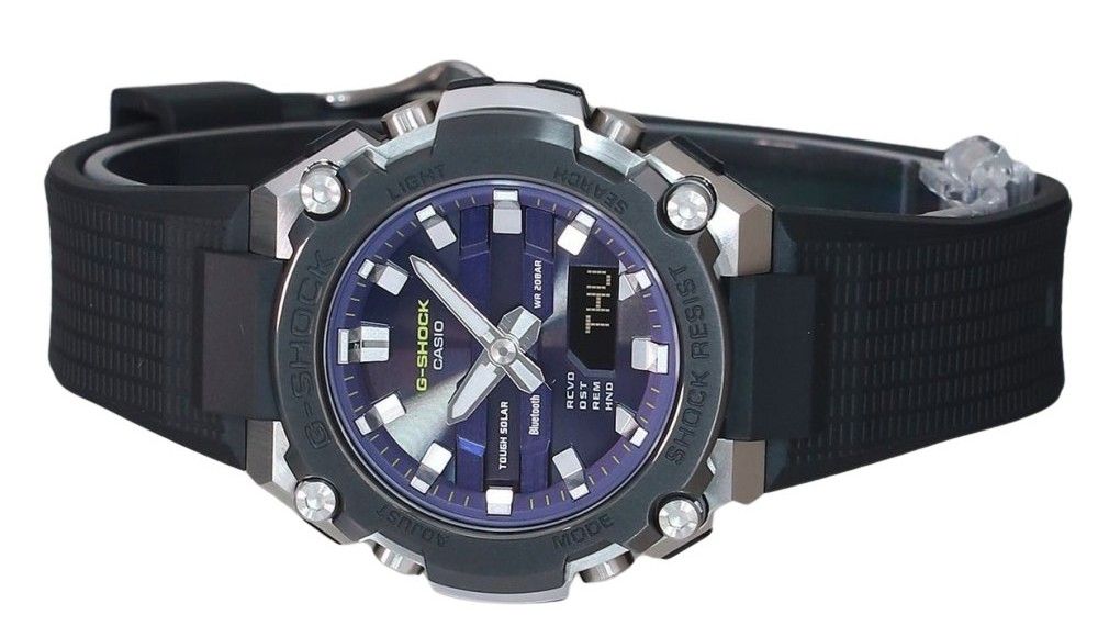 Casio G-Shock G-Steel Analog Digital Smartphone Link Bluetooth Blue Dial Solar GST-B600A-1A6 200M Men's Watch