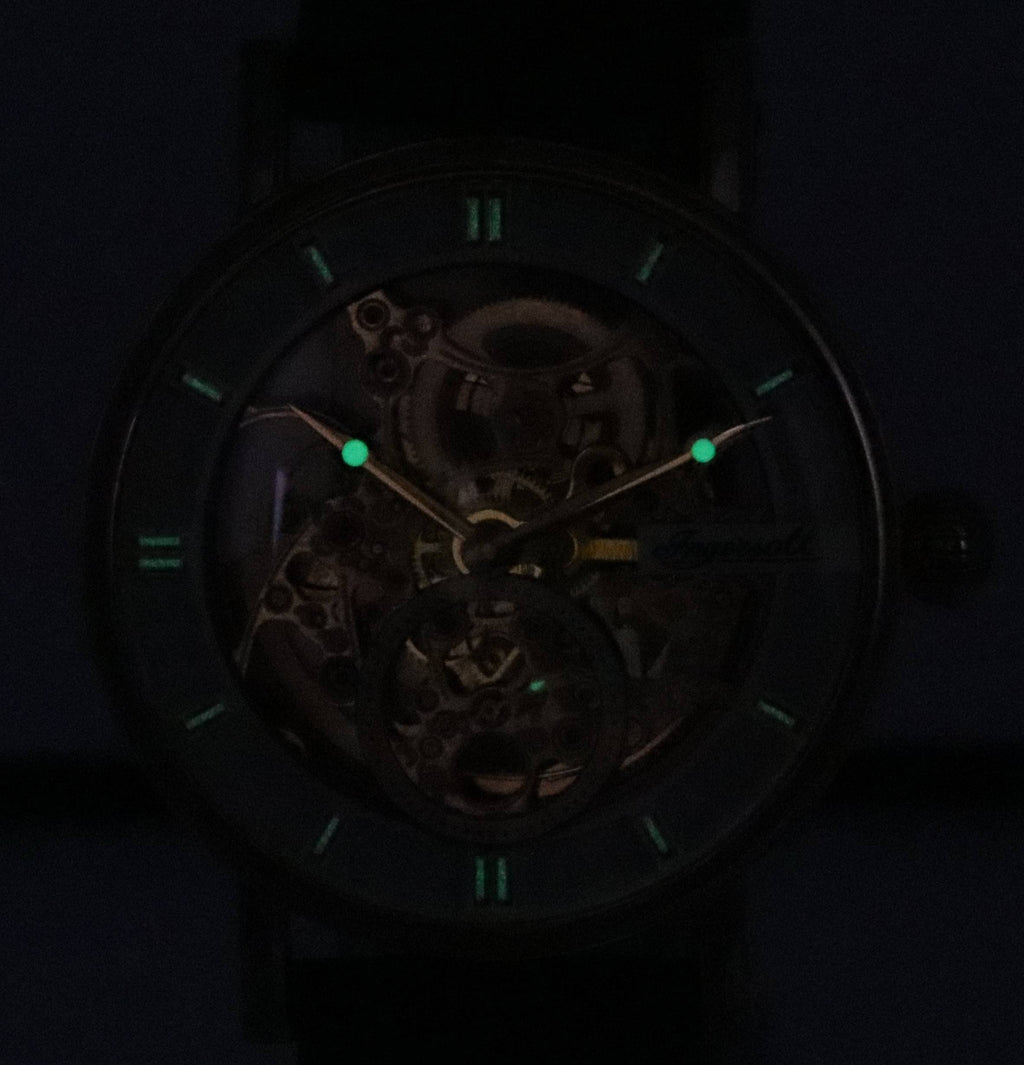 Ingersoll The Herald Leather Strap Rose Gold Skeleton Dial Automatic I00401B Men's Watch