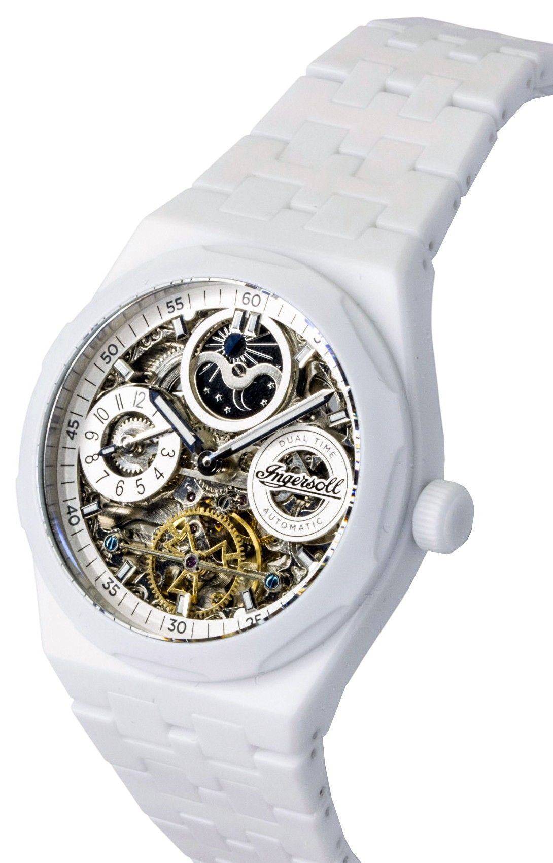 Ingersoll The Broadway Ceramic White Skeleton Dial Automatic I15103 Men's Watch