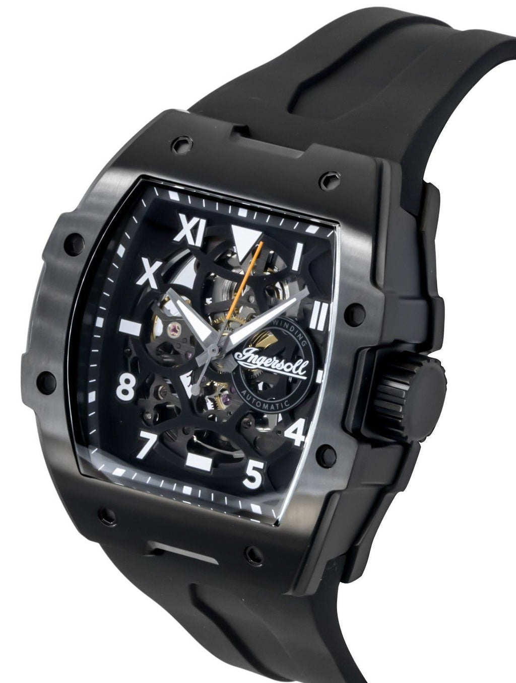 Ingersoll The Play Polyurethane Strap Black Skeleton Dial Automatic I15302 Men's Watch