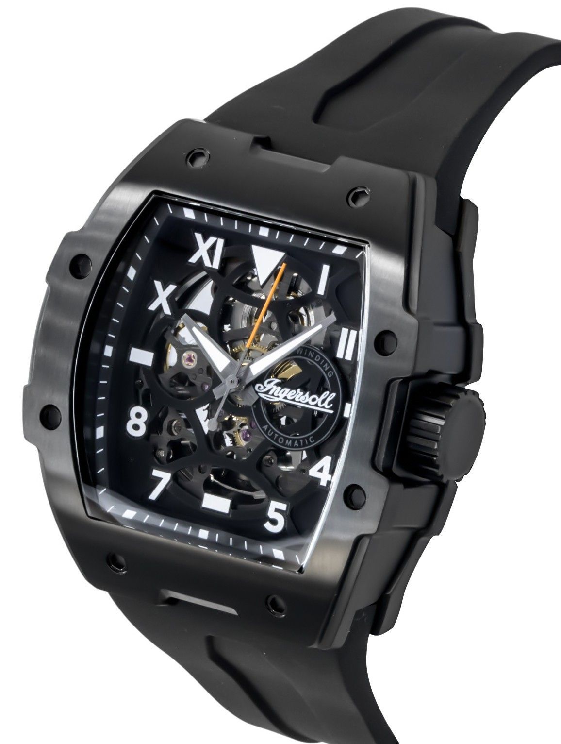 Ingersoll The Play Polyurethane Strap Black Skeleton Dial Automatic I15302 Men's Watch
