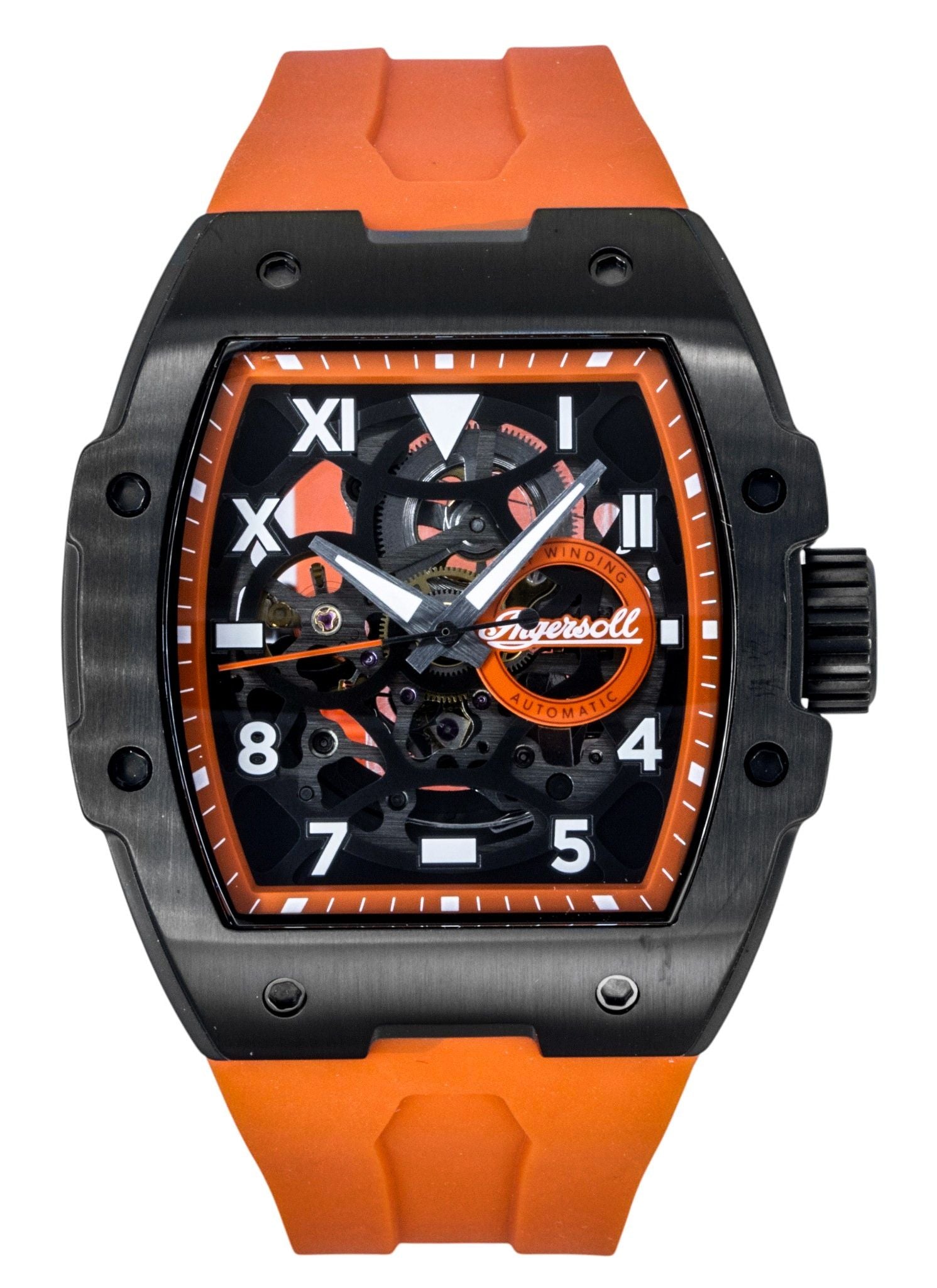 Ingersoll The Play Polyurethane Strap Black Skeleton Dial Automatic I15304 Men's Watch
