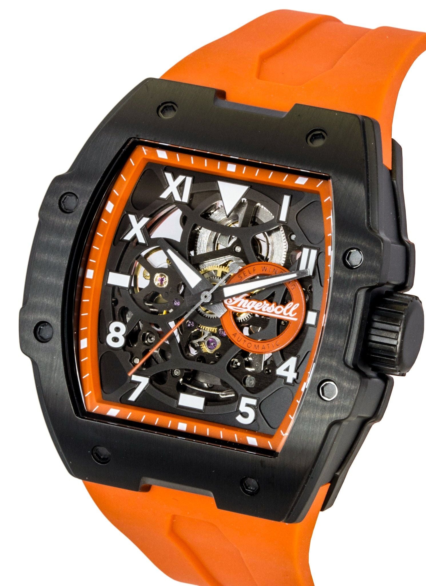 Ingersoll The Play Polyurethane Strap Black Skeleton Dial Automatic I15304 Men's Watch