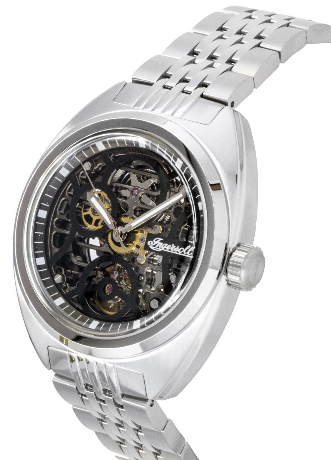 Ingersoll The Wrangler Stainless Steel Black Skeleton Dial Automatic I16901 Men's Watch