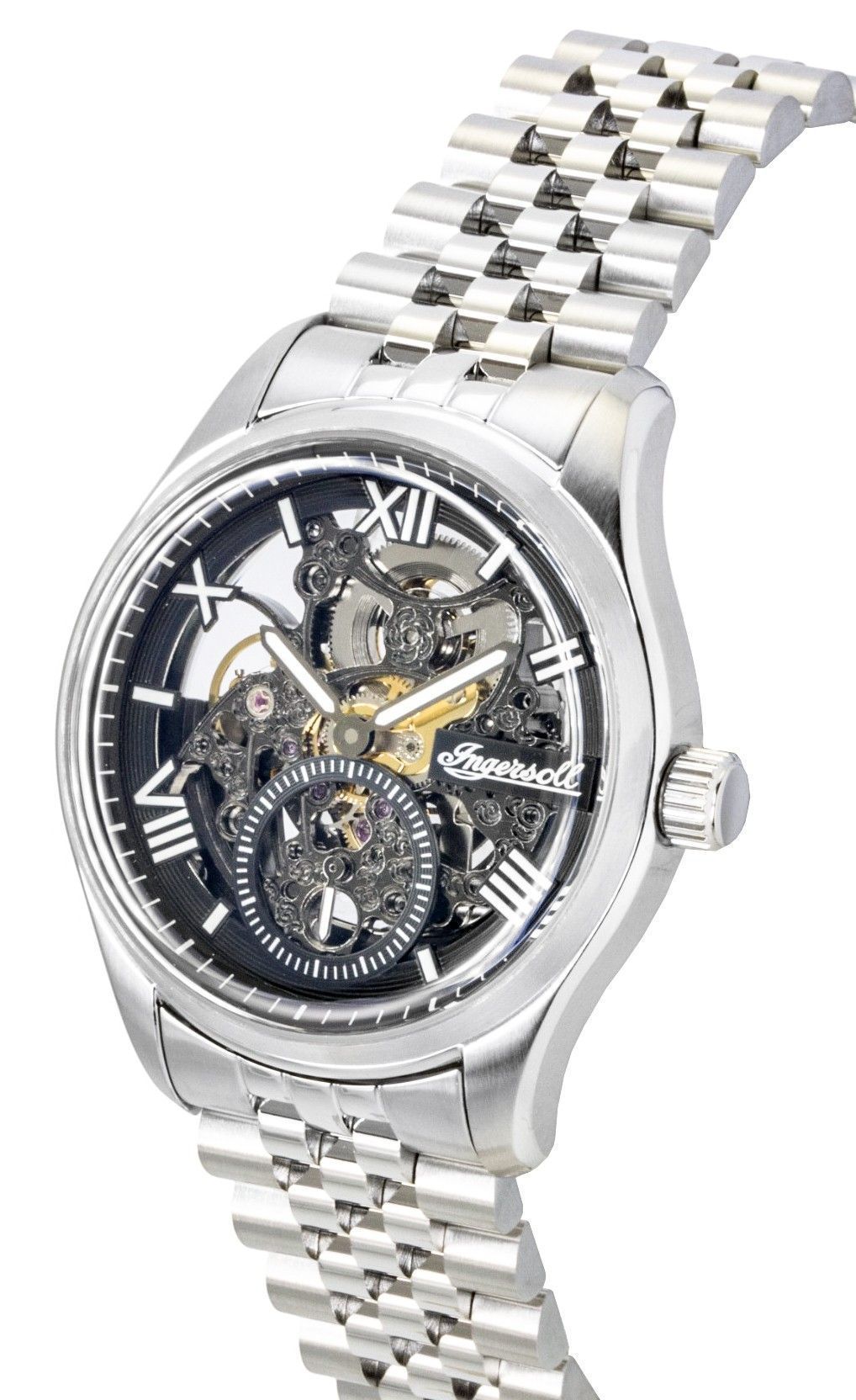 Ingersoll The Maverick Stainless Steel Black Skeleton Dial Automatic I17403 Men's Watch