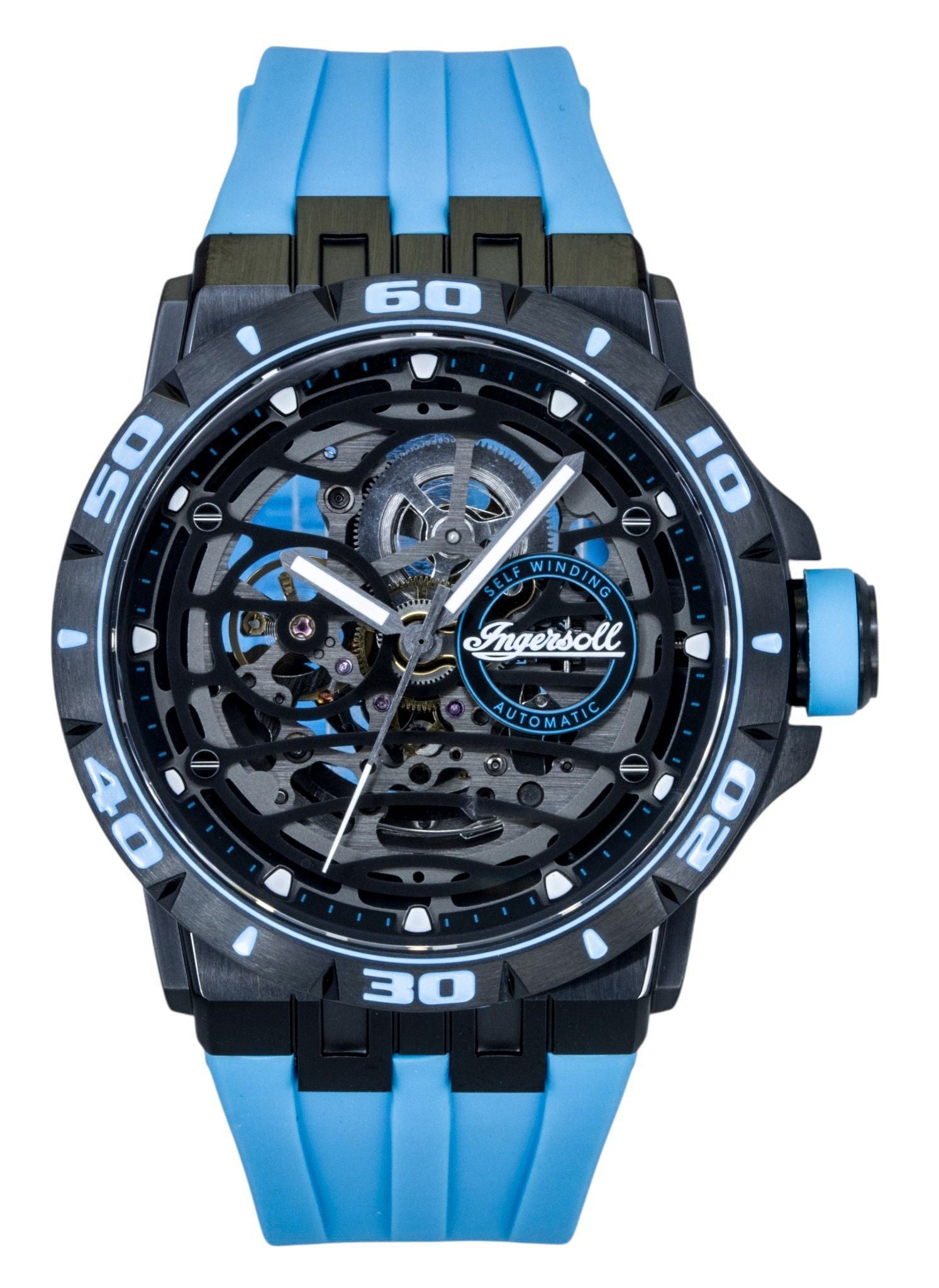 Ingersoll The Rigger Polyurethane Strap Black Skeleton Dial Automatic I17901 Men's Watch
