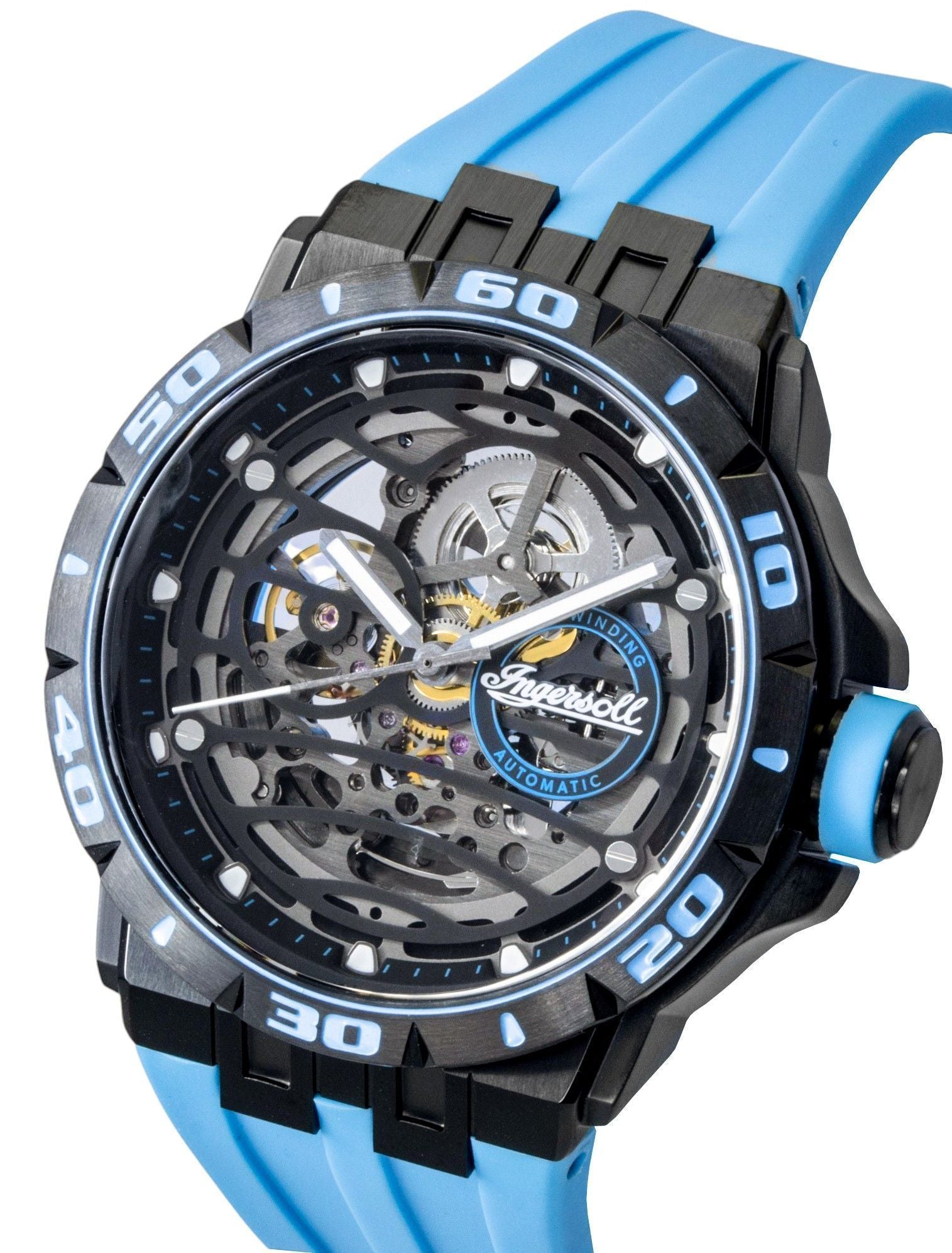 Ingersoll The Rigger Polyurethane Strap Black Skeleton Dial Automatic I17901 Men's Watch