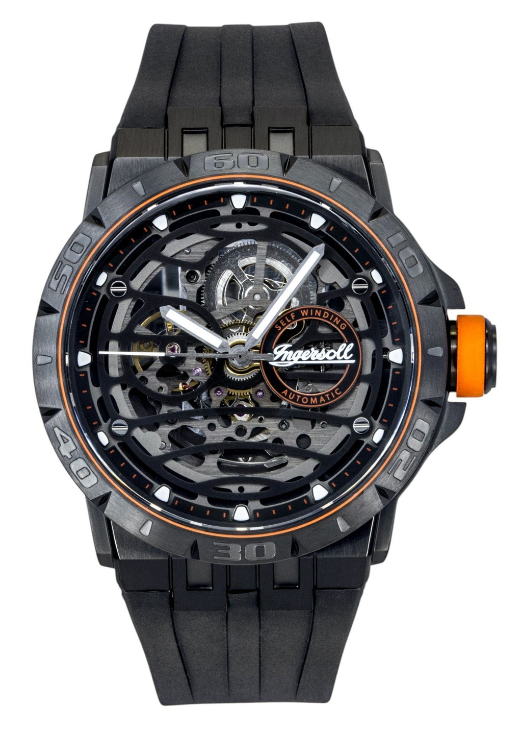 Ingersoll The Rigger Polyurethane Strap Black Skeleton Dial Automatic I17902 Men's Watch