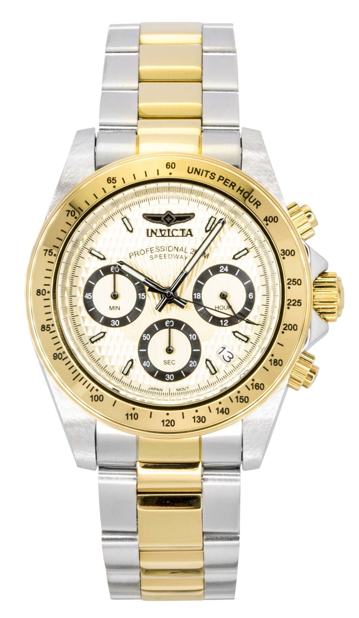 Invicta Speedway Two Tone Stainless Steel Gold Tone Dial Quartz Diver's 14930 200M Men's Watch
