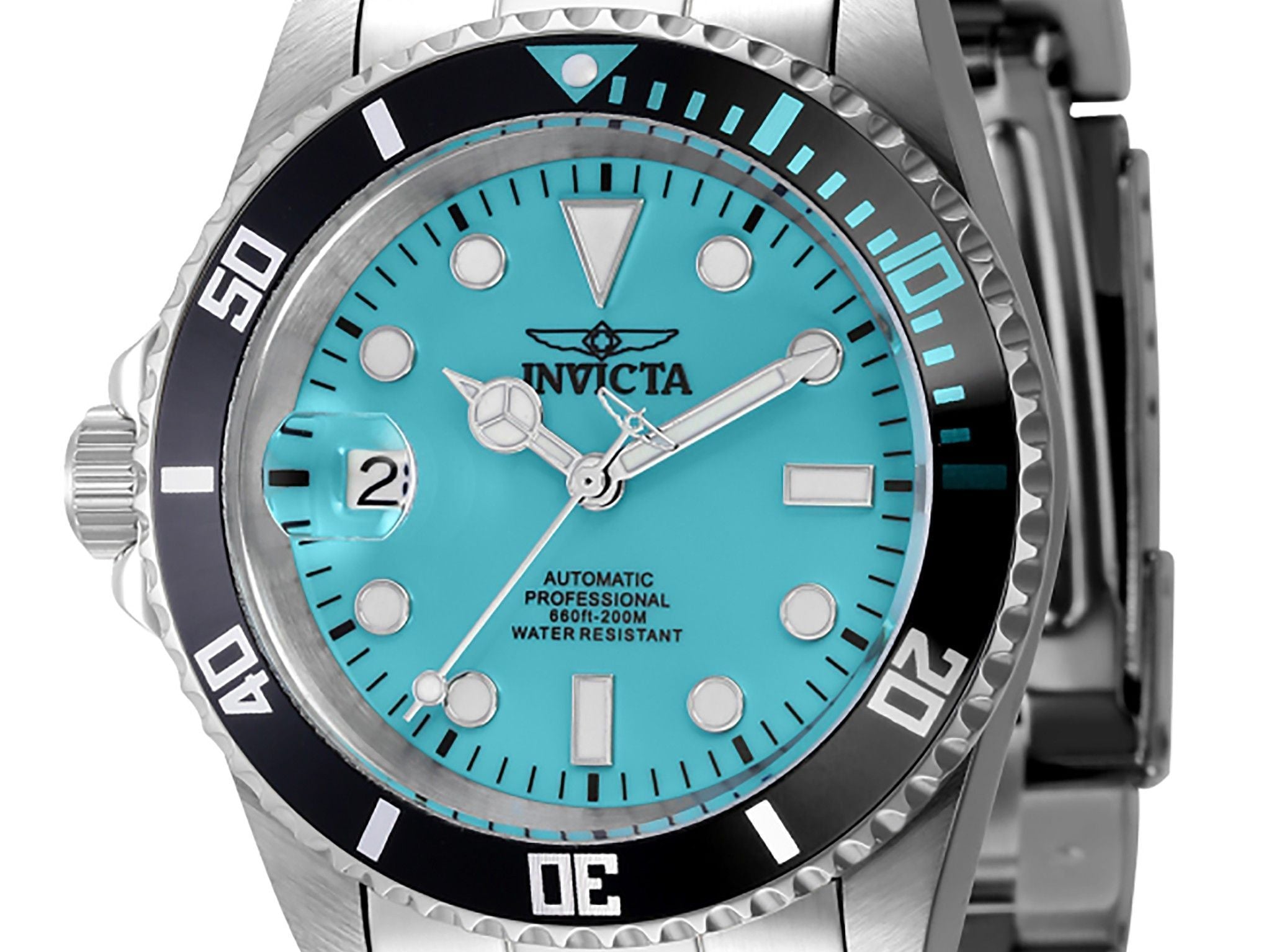 Invicta Pro Diver Lefty Stainless Steel Turquoise Dial Automatic Diver's 44045 200M Men's Watch