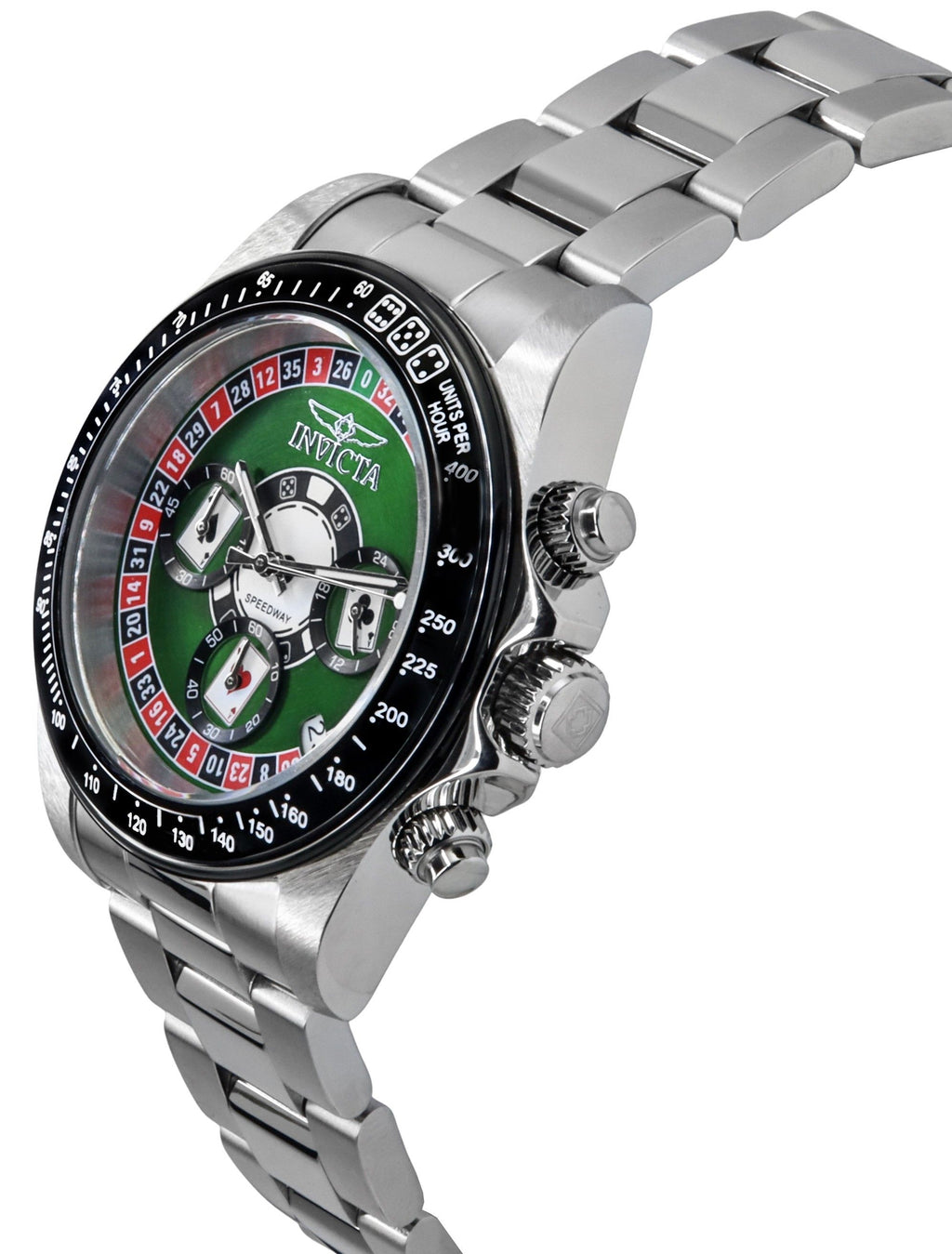 Invicta Speedway Roulette Casino Chronograph GMT Green Dial Quartz 44642 200M Men's Watch