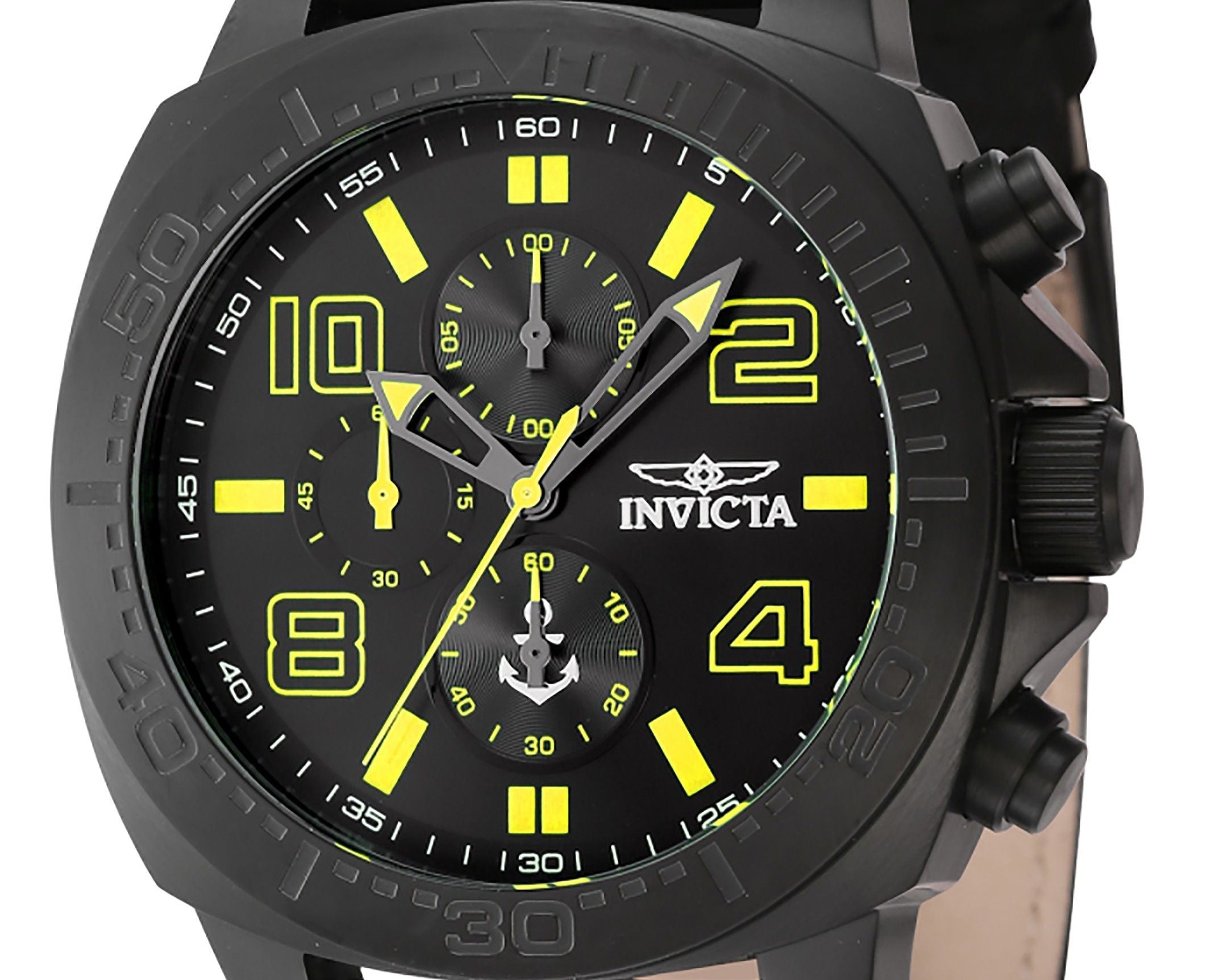 Invicta Ocean Voyage Chronograph Nylon Strap Black Dial Quartz 46287 Men's Watch